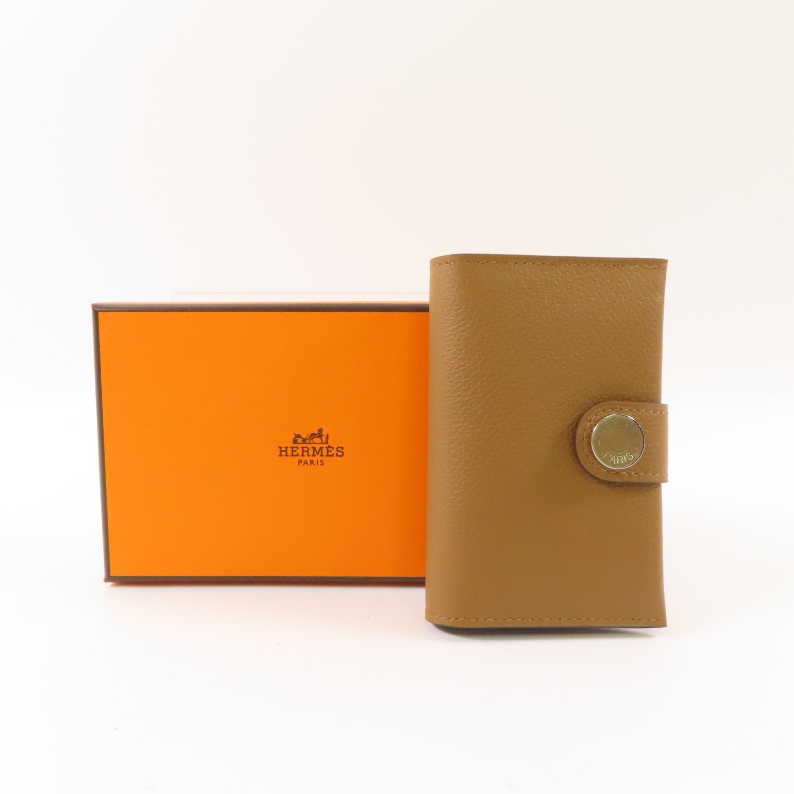 HERMES Evercolor皮革Porte-Cartes R.M.S Card Holder銀扣卡片套Alezan