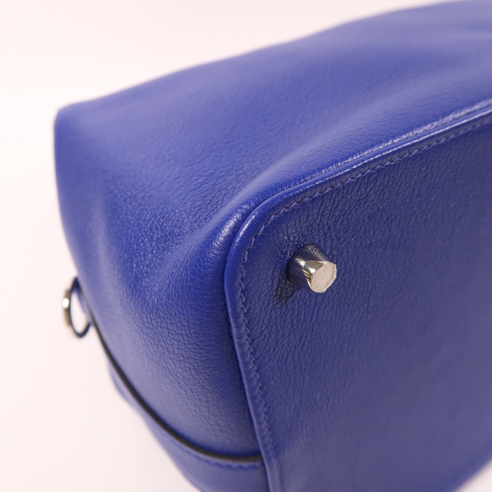 HERMES Evercolor皮革/Swift皮革Toolbox 26銀扣手挽肩背兩用袋Bleu Electrique