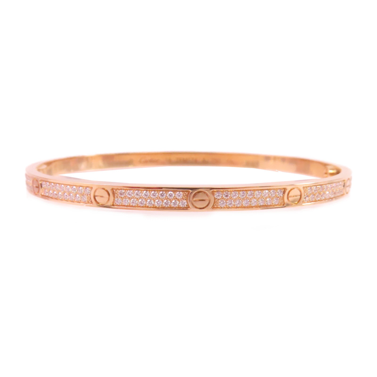 CARTIER 18K玫瑰金/鑽石Diamond Love Blaceret手鏈金色#18