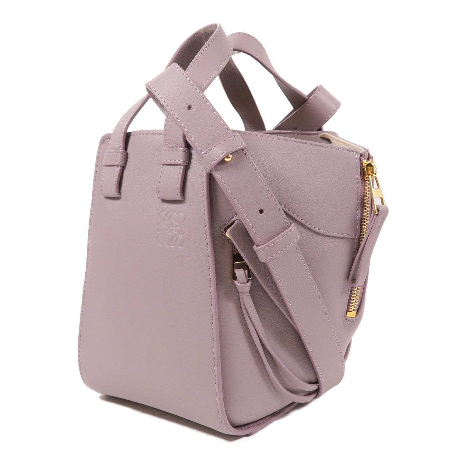 LOEWE 牛皮皮革Compact Hammock金扣手挽肩背兩用袋