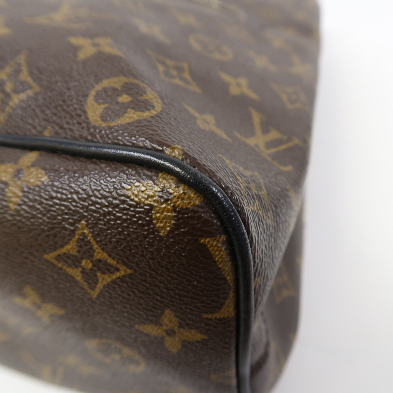 LOUIS VUITTON Monogram Macassar Parc銀扣背包啡色