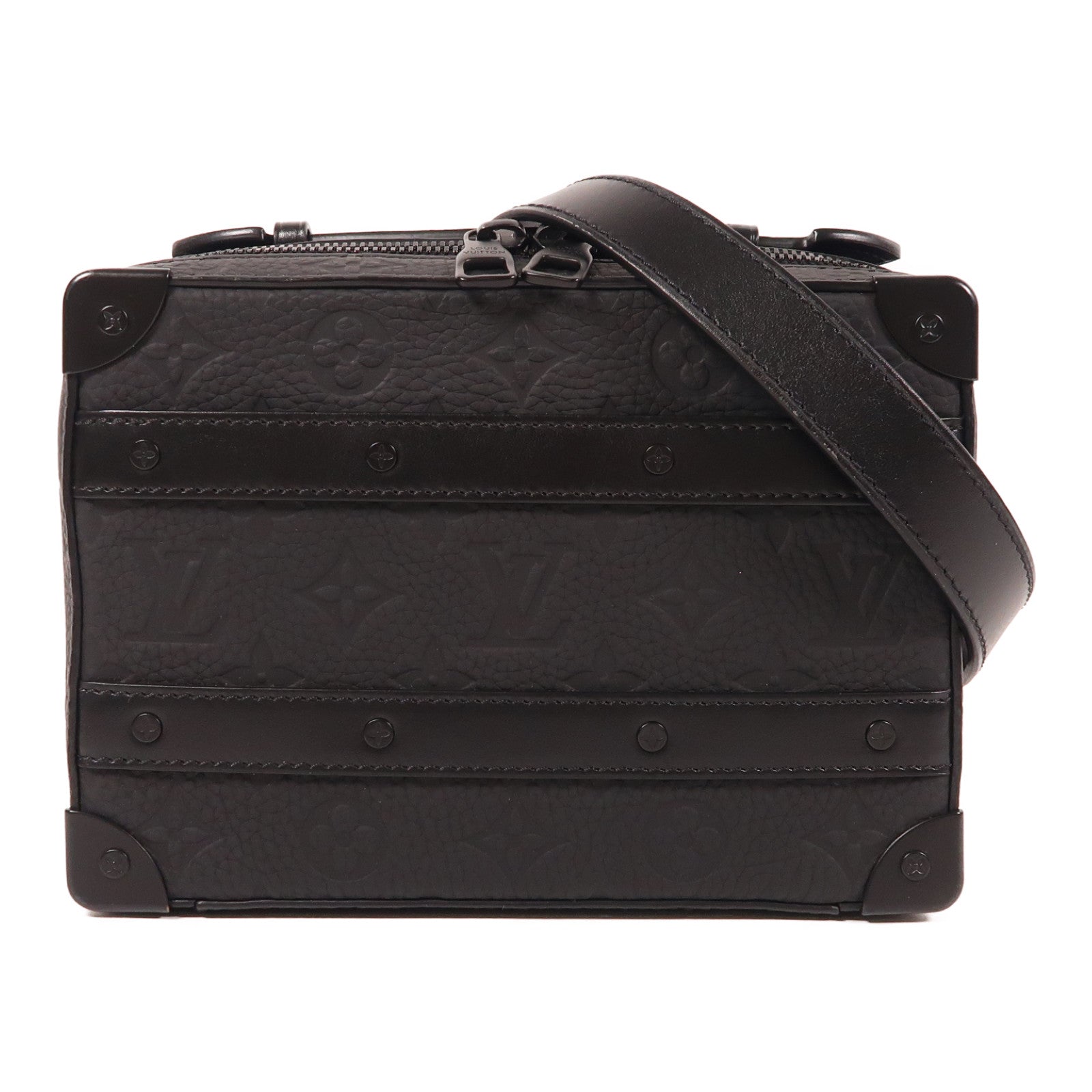 LOUIS VUITTON Taurillon Monogram Handle Soft Trunk肩背袋黑色