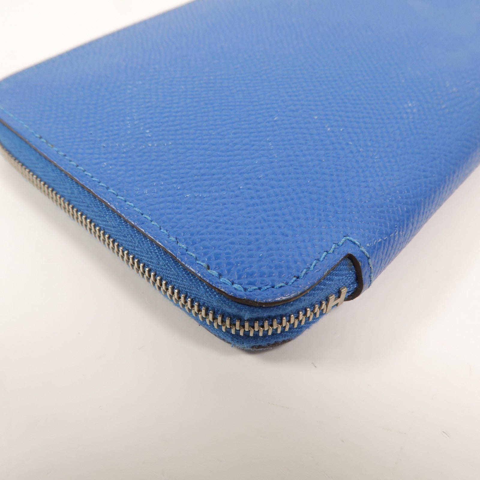 HERMES Epsom皮革Slik in Long Wallet長錢包Bleu Hydra