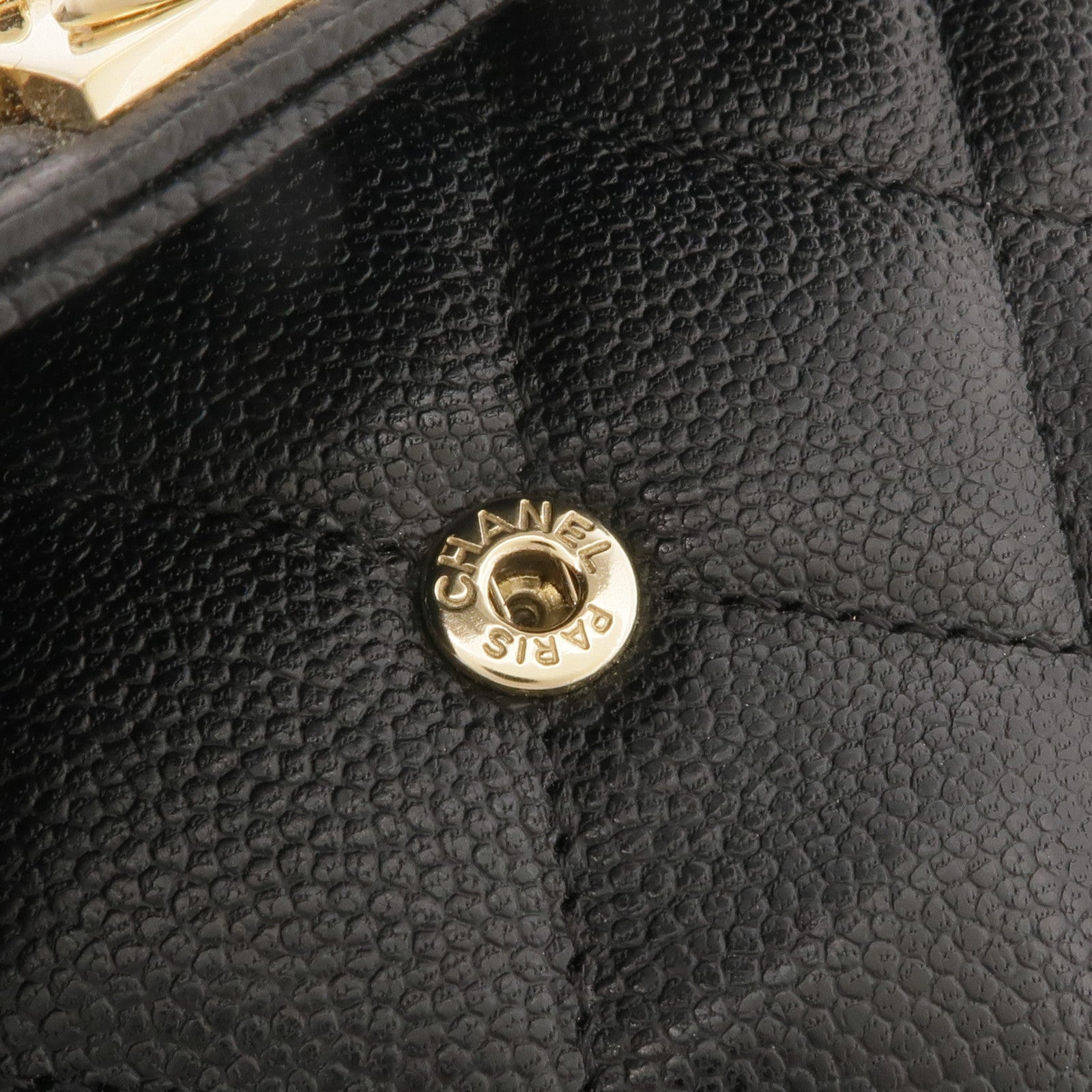 CHANEL 牛皮皮革Boy Long Wallet金扣長錢包