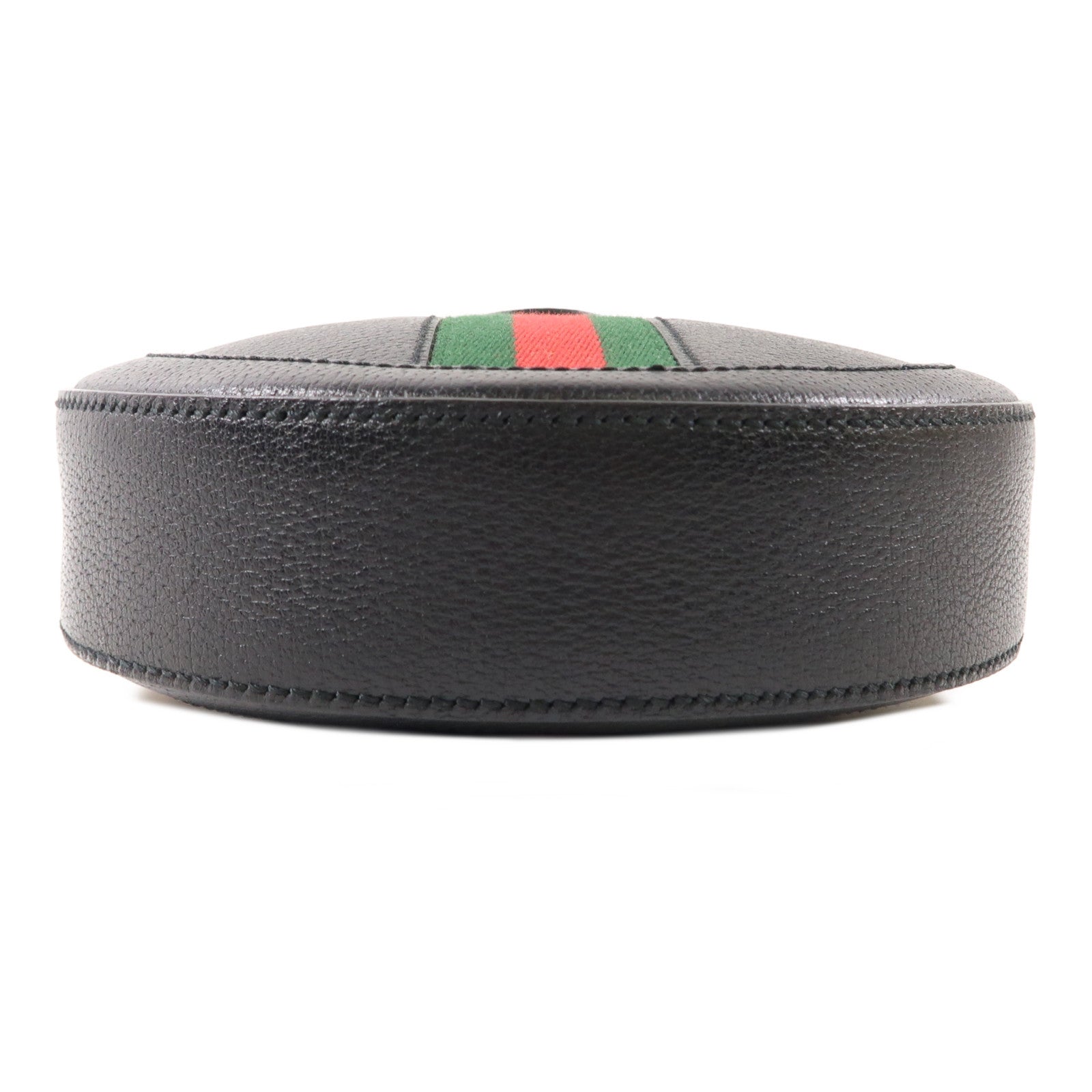 GUCCI 牛皮皮革Ophidia GG Mini Round Shoulder金扣鏈帶肩背袋黑色