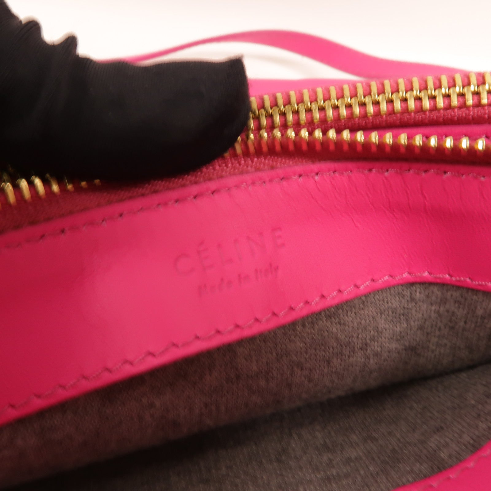CELINE 羊皮皮革Trio Large金扣肩背袋