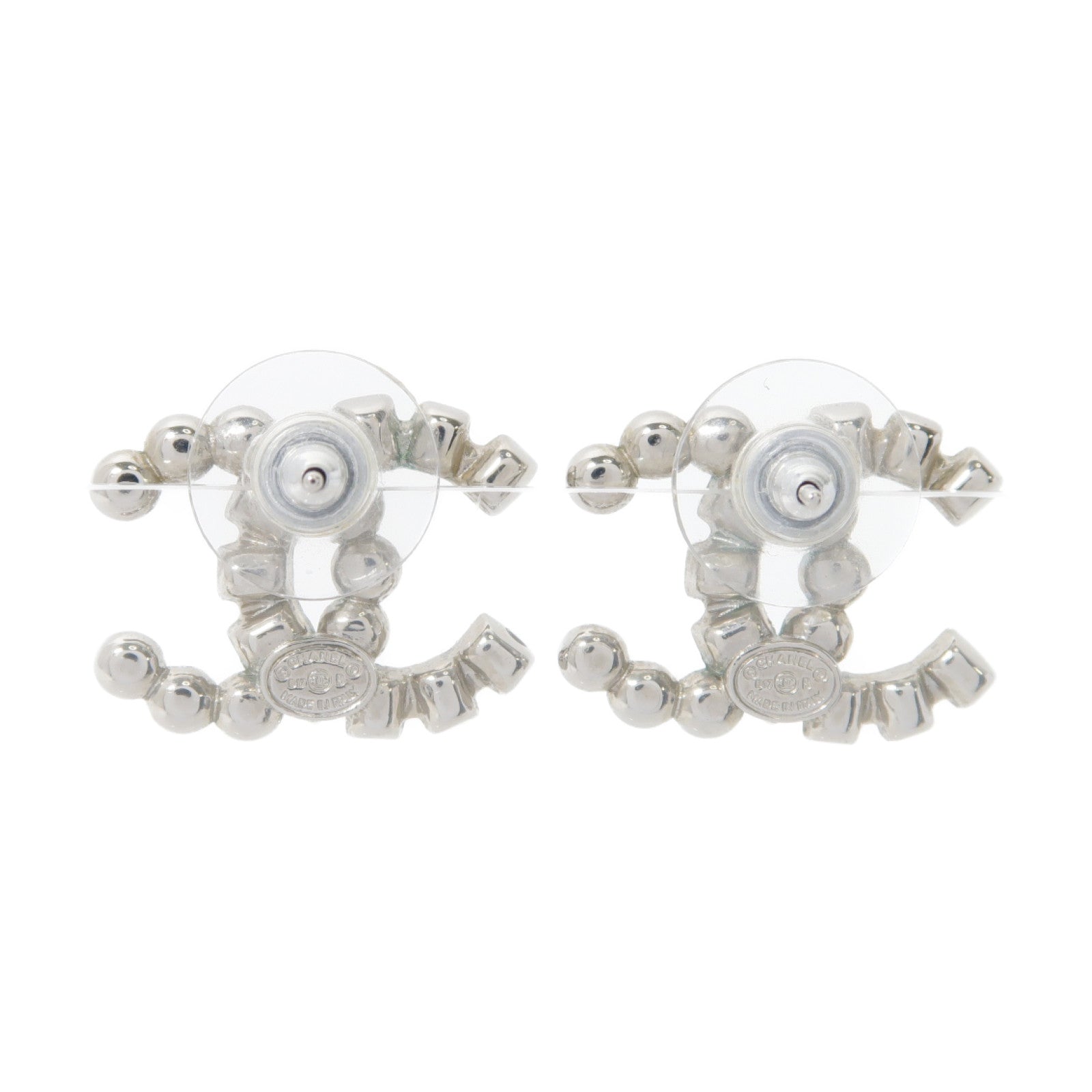 CHANEL 金屬Earrings耳環黑色/銀色