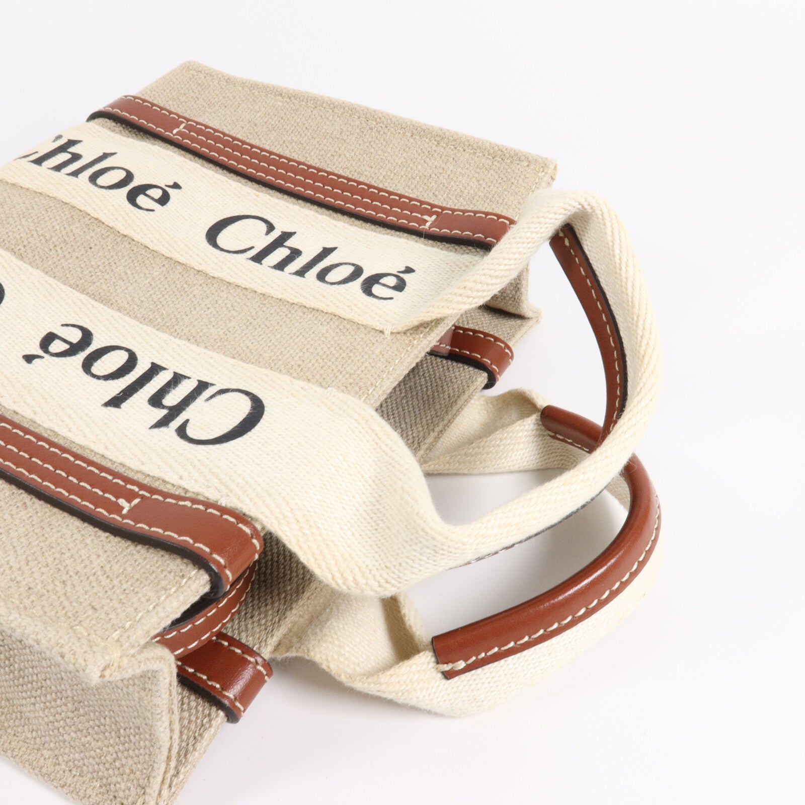 Chloe 帆布Mini Woody Tote手挽肩背兩用袋