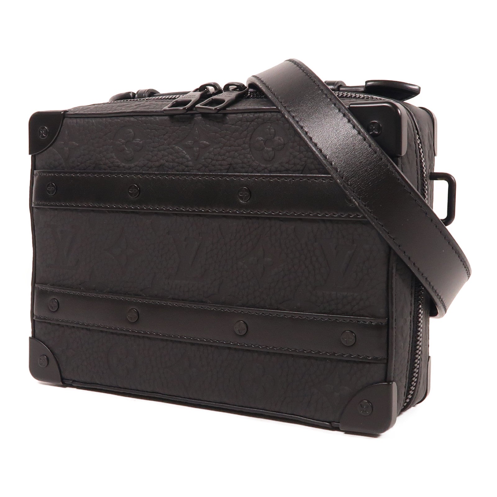 LOUIS VUITTON Taurillon Monogram Handle Soft Trunk肩背袋黑色
