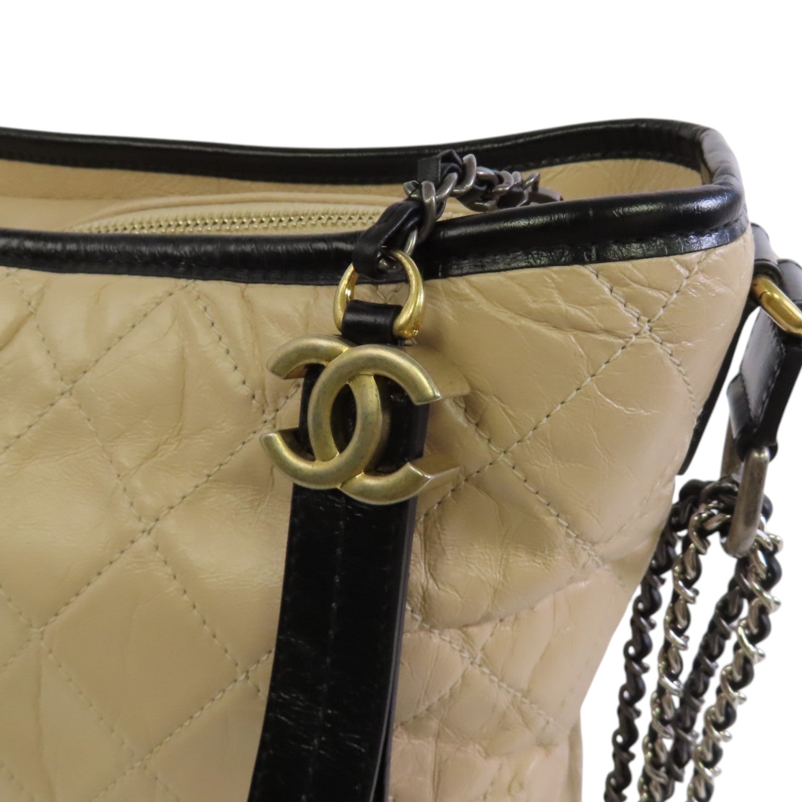 CHANEL 牛皮皮革Gabrielle Large金扣鏈帶肩背袋