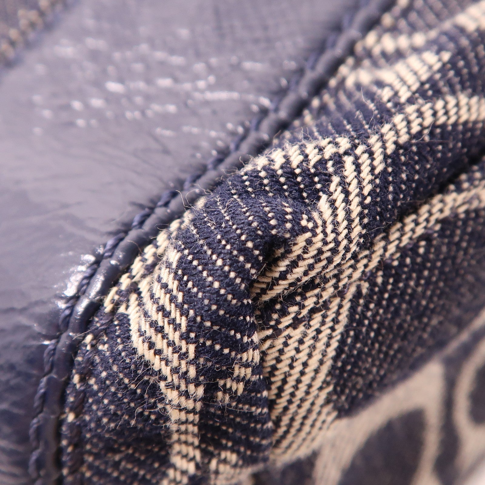 COACH GHW Hand Bag Canvas Blue