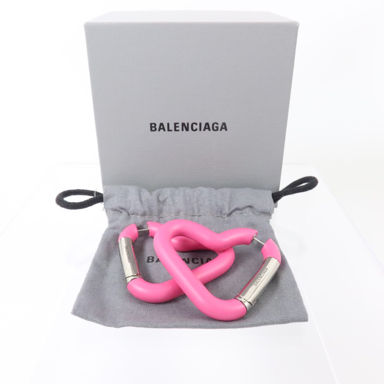 BALENCIAGA PVC/金屬Love Clip Earrings耳環