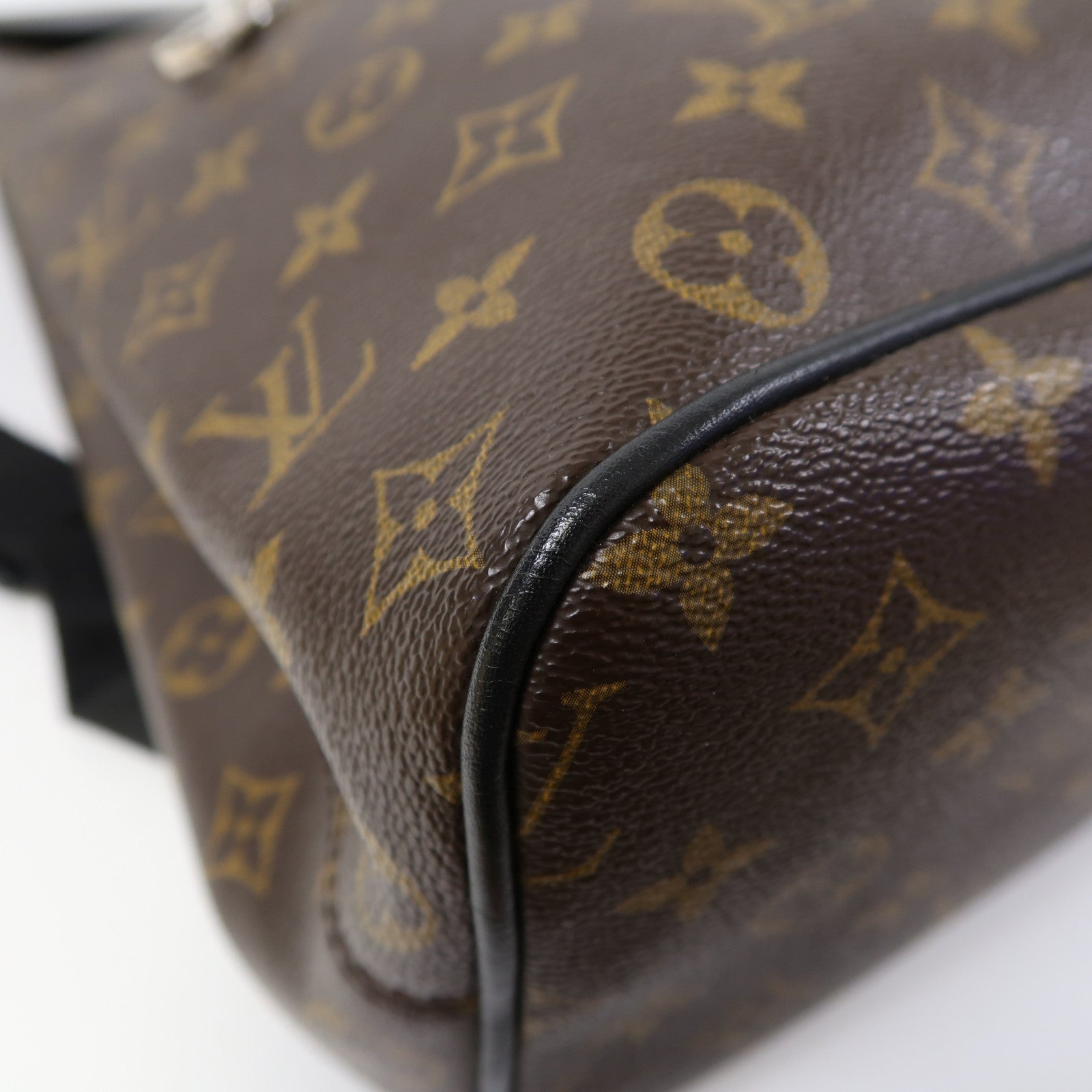 LOUIS VUITTON Monogram Macassar Parc銀扣背包啡色