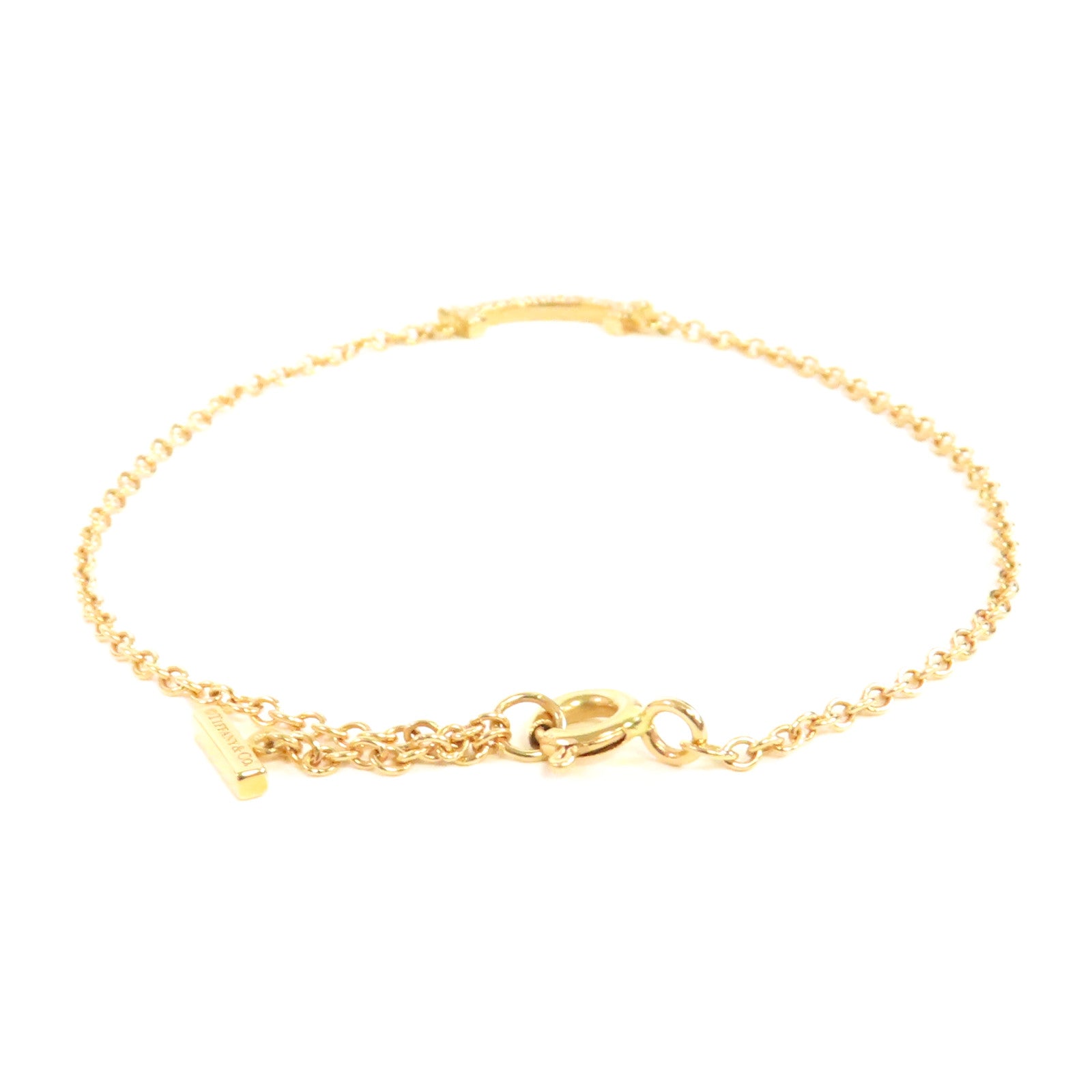 TIFFANY＆CO 【激減優惠】18K黃金T Smile Diamond Bracelet手鏈金色