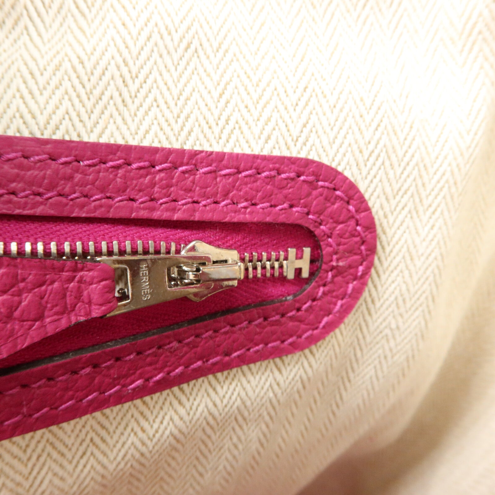 HERMES Negonda皮革Garden Party PM手挽袋Rose Pourpre