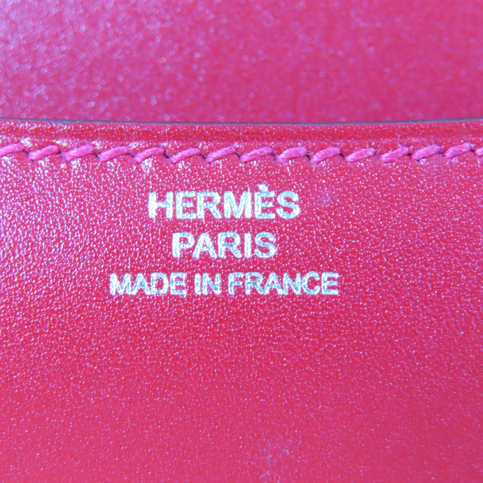 HERMES 【激減優惠】Swift皮革Constance Mini銀扣肩背袋Rouge/紅色
