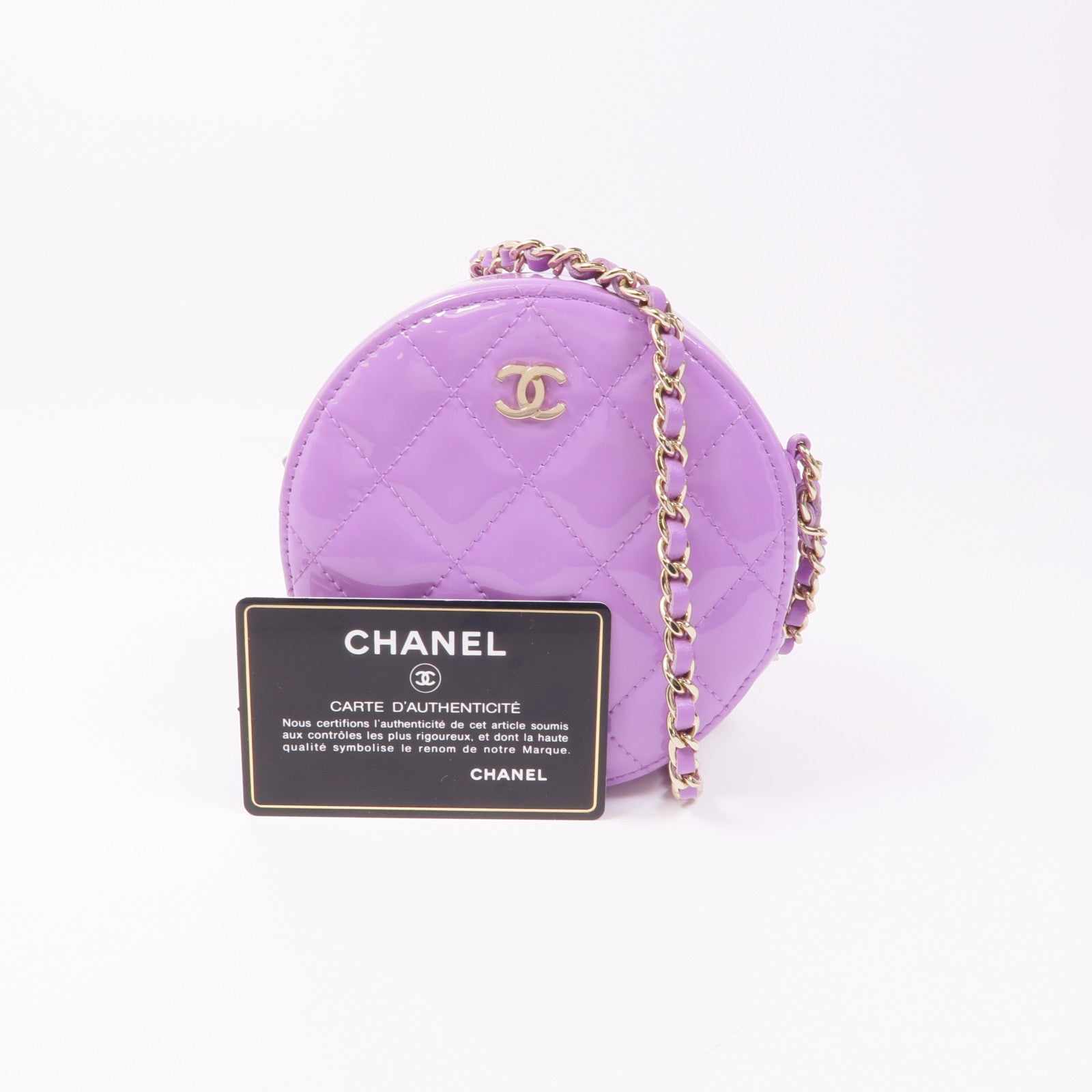 CHANEL 漆皮皮革Chain Shoulder Bag金扣鏈帶肩背袋