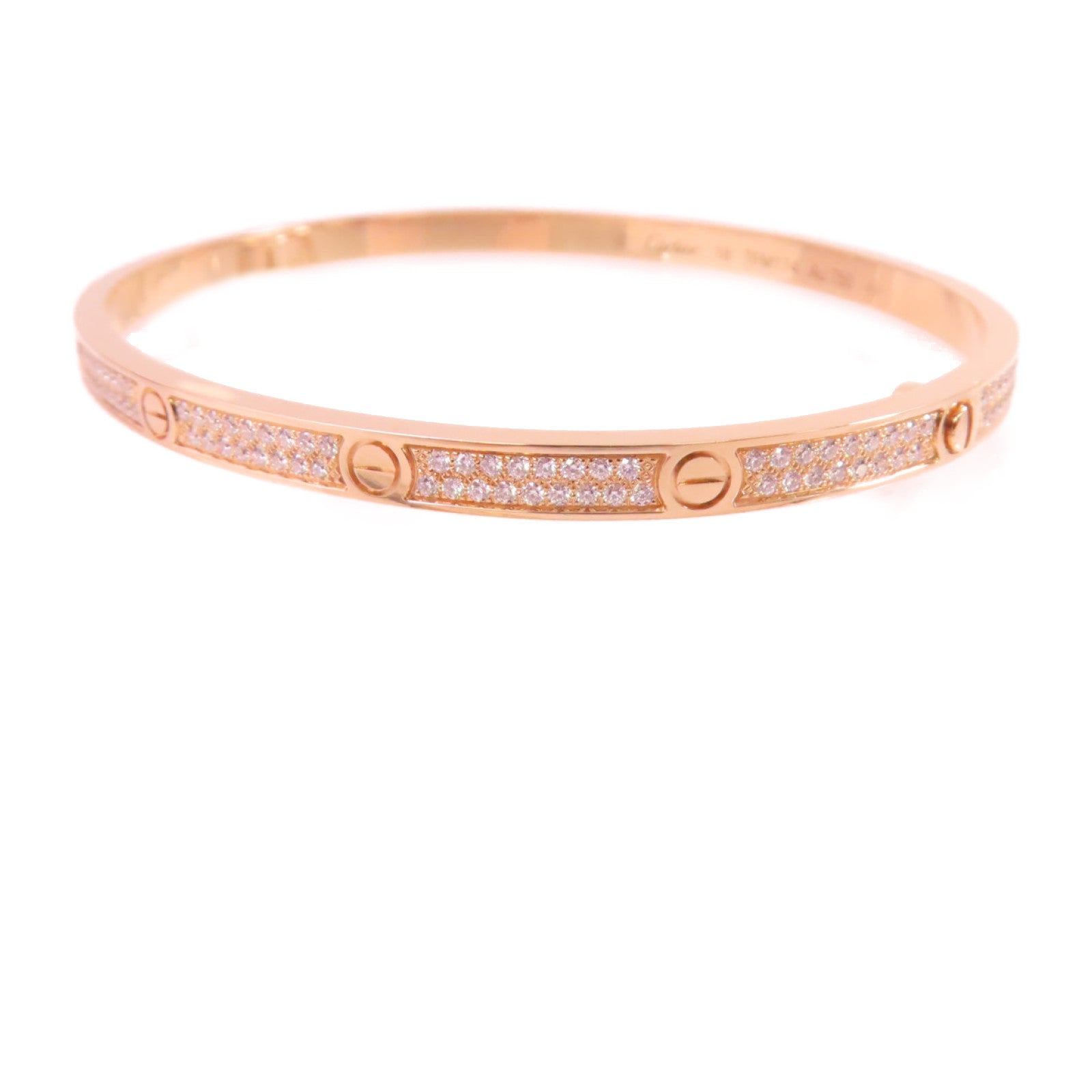 CARTIER 18K玫瑰金/鑽石Diamond Love Blaceret手鏈金色#18