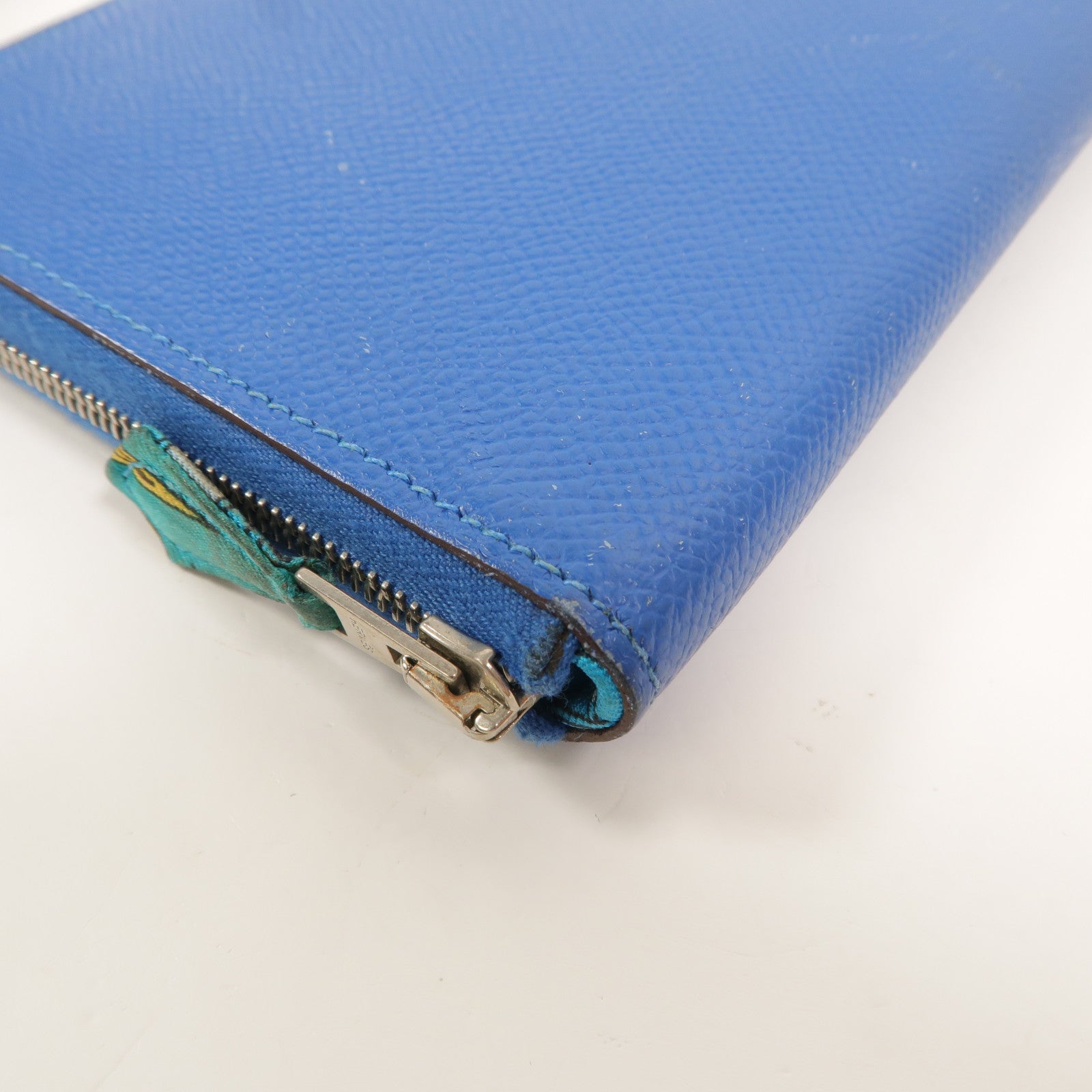 HERMES Epsom皮革Slik in Long Wallet長錢包Bleu Hydra