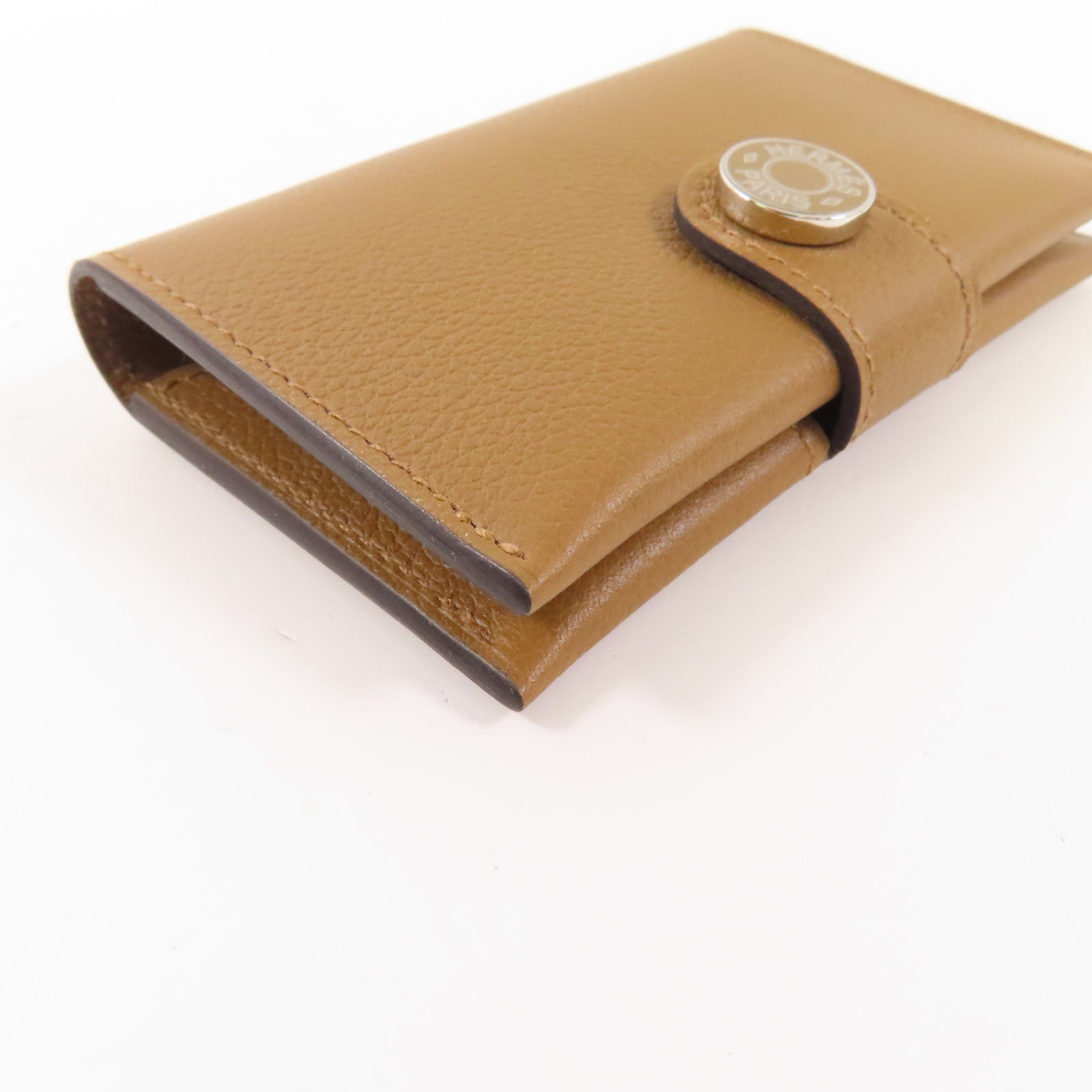 HERMES Evercolor皮革Porte-Cartes R.M.S Card Holder銀扣卡片套Alezan