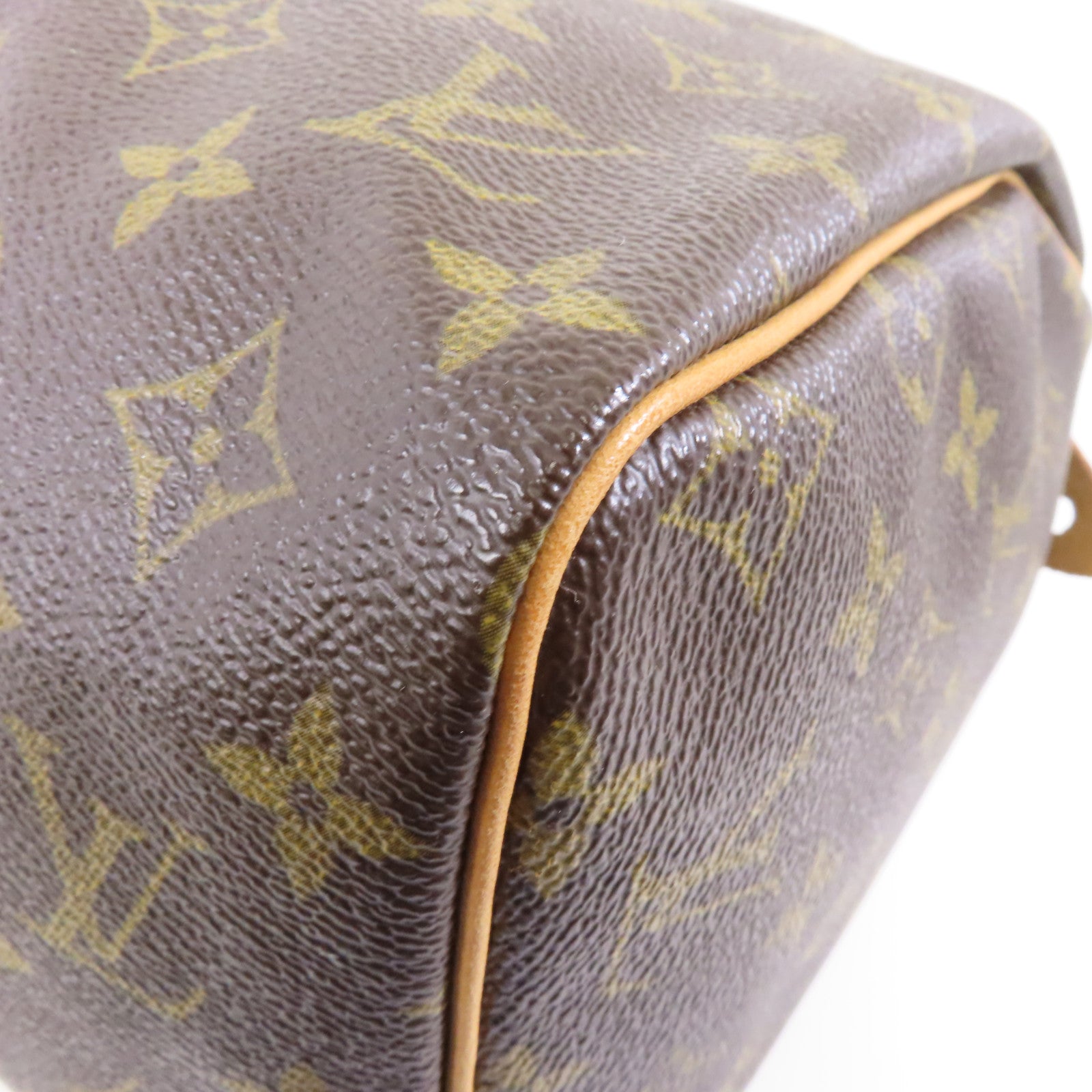 LOUIS VUITTON Monogram Speedy 30金扣手挽袋棕色