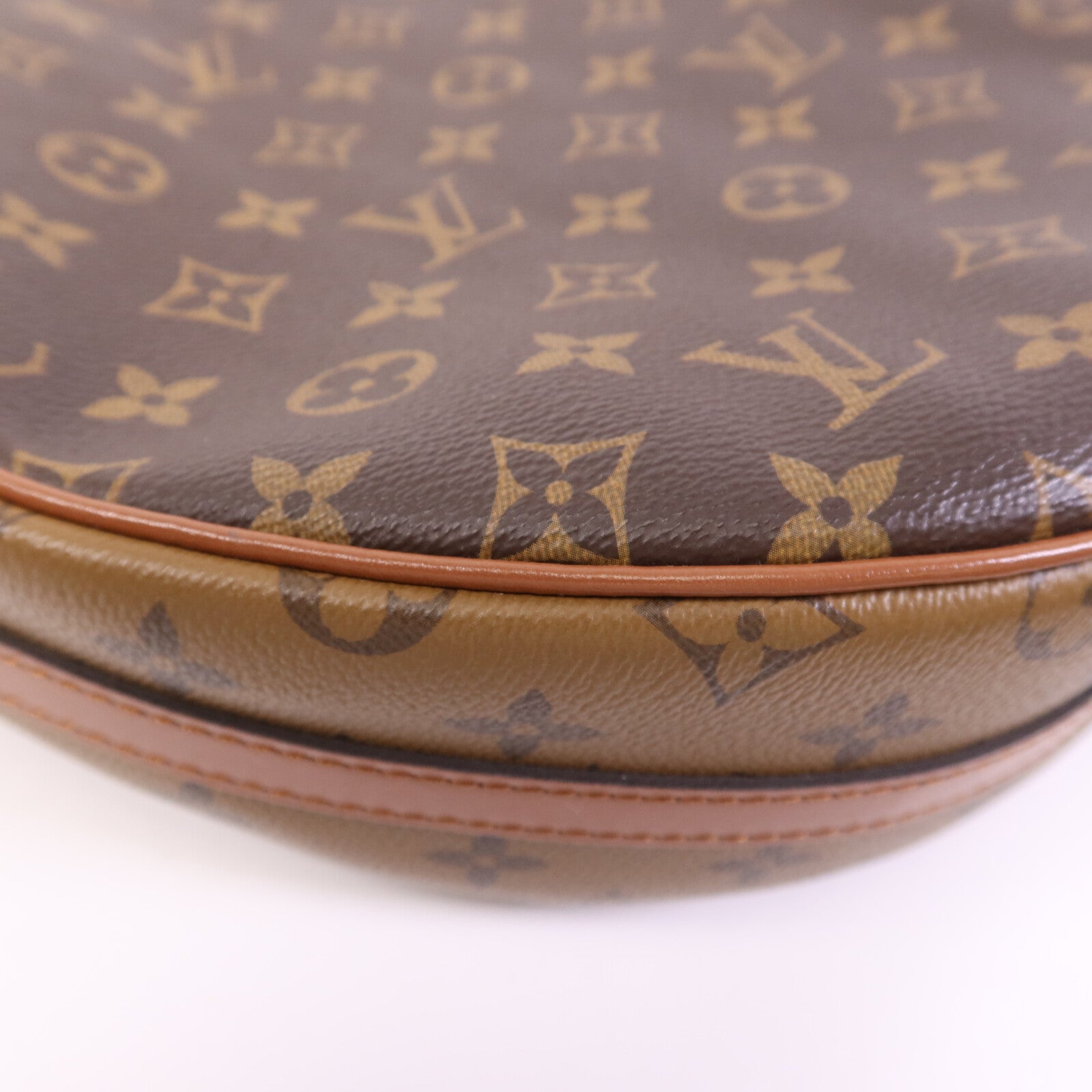 LOUIS VUITTON Monogram/Monogram Reverse Loop Hobo金扣手挽肩背兩用袋