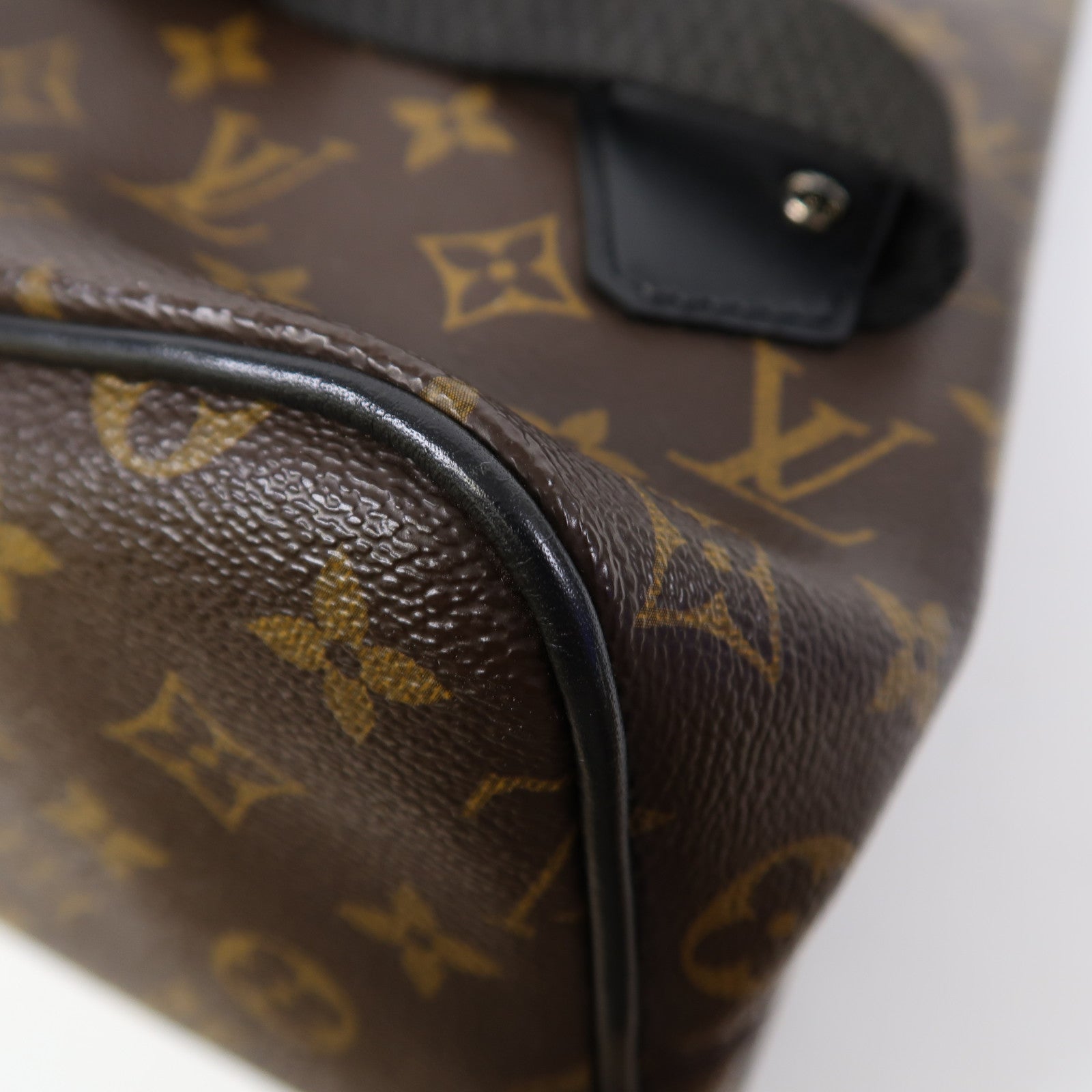 LOUIS VUITTON Monogram Macassar Parc銀扣背包啡色