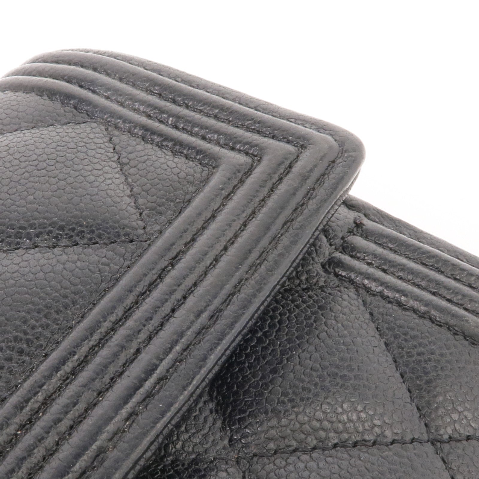 CHANEL 牛皮皮革Boy Long Wallet金扣長錢包