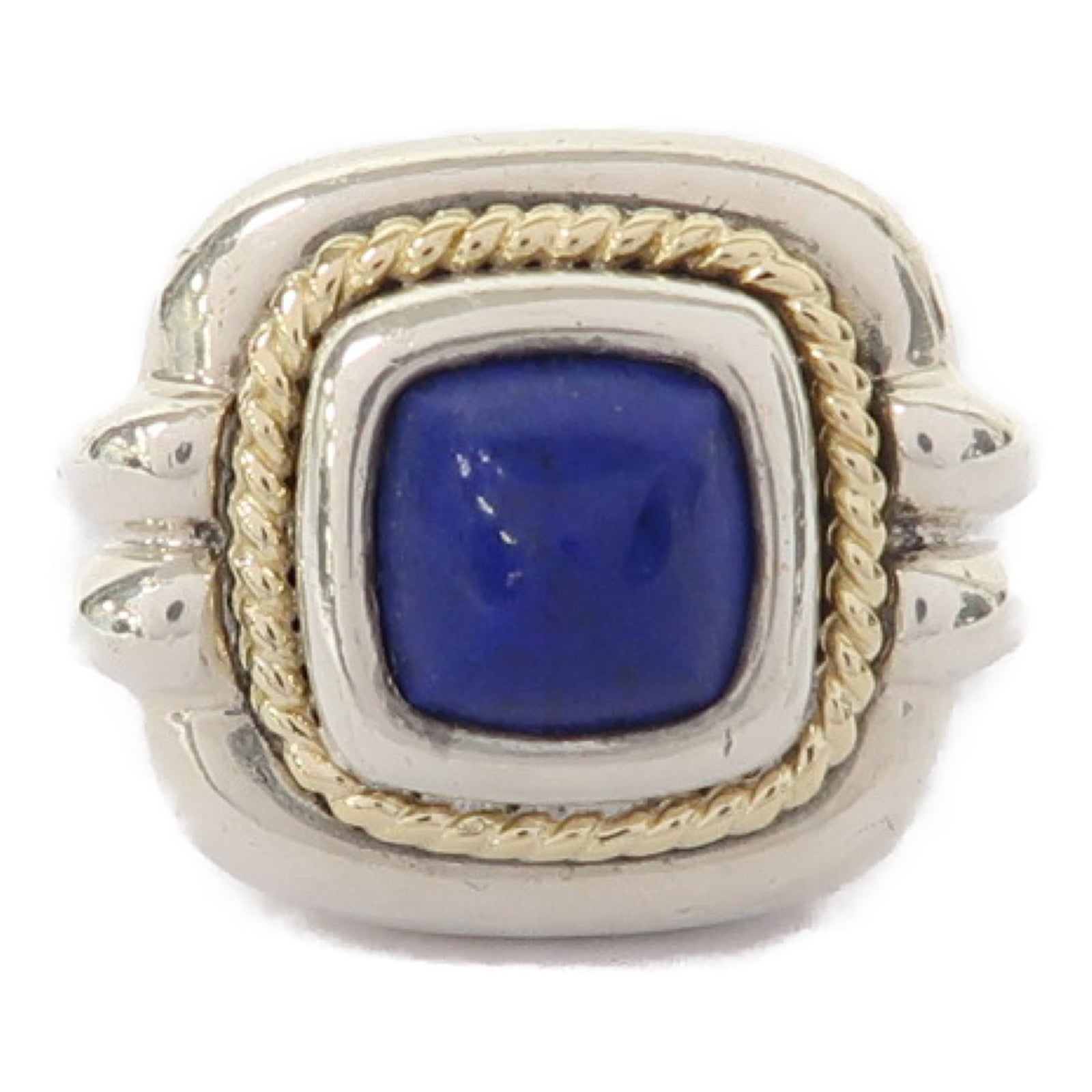 TIFFANY＆CO 925純銀/18K金Lapis Ring戒指US#4.75
