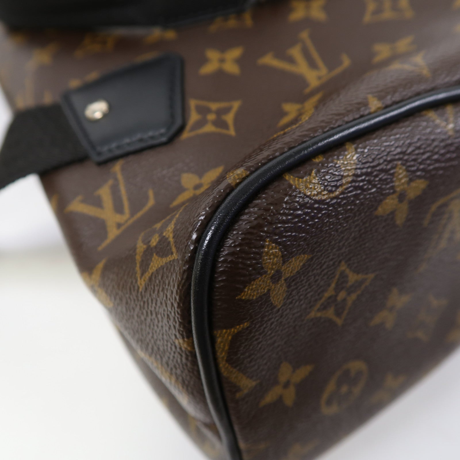 LOUIS VUITTON Monogram Macassar Parc銀扣背包啡色