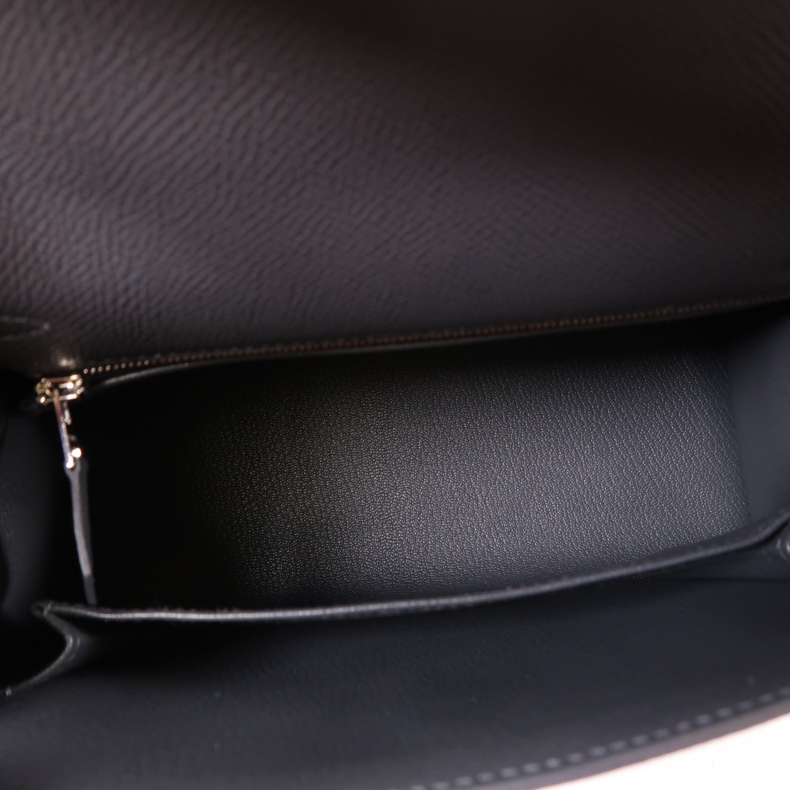 HERMES 【激減優惠】Epsom皮革Kelly 25銀扣手挽肩背兩用袋Ardoise