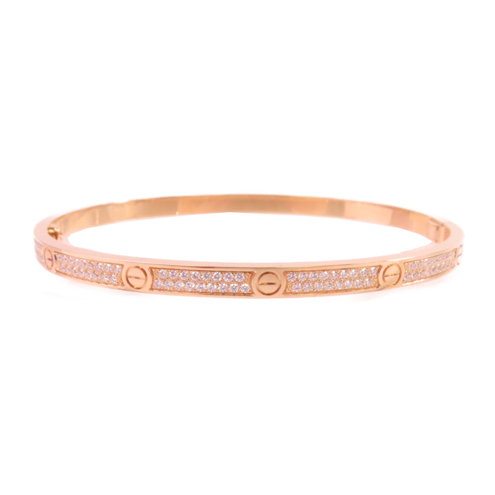 CARTIER 18K玫瑰金/鑽石Diamond Love Blaceret手鏈金色#18
