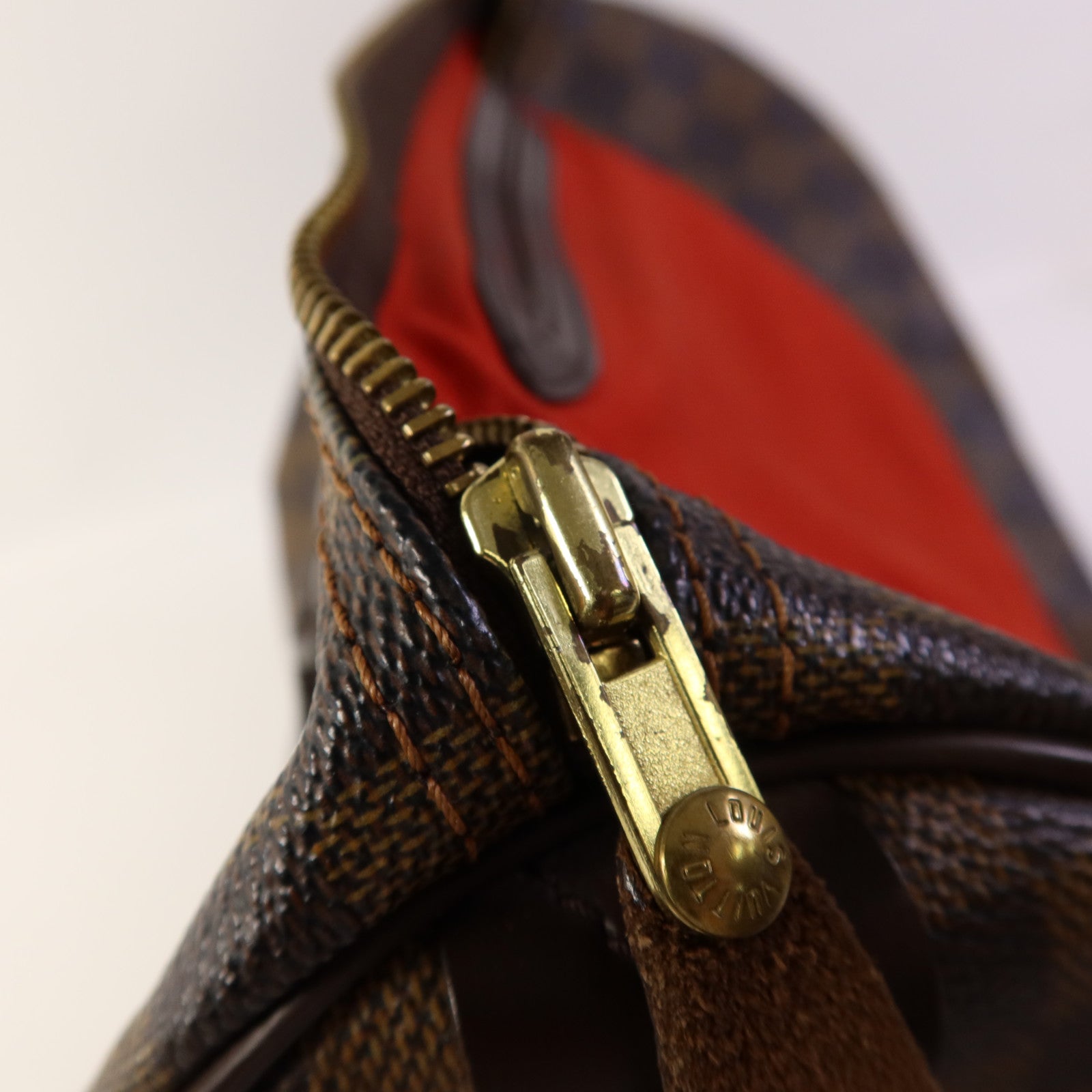 LOUIS VUITTON Damier Speedy 30金扣手挽袋