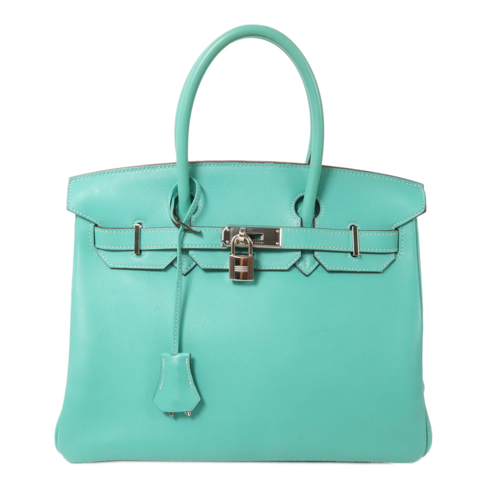 HERMES Swift皮革Birkin 30手挽袋Lagon