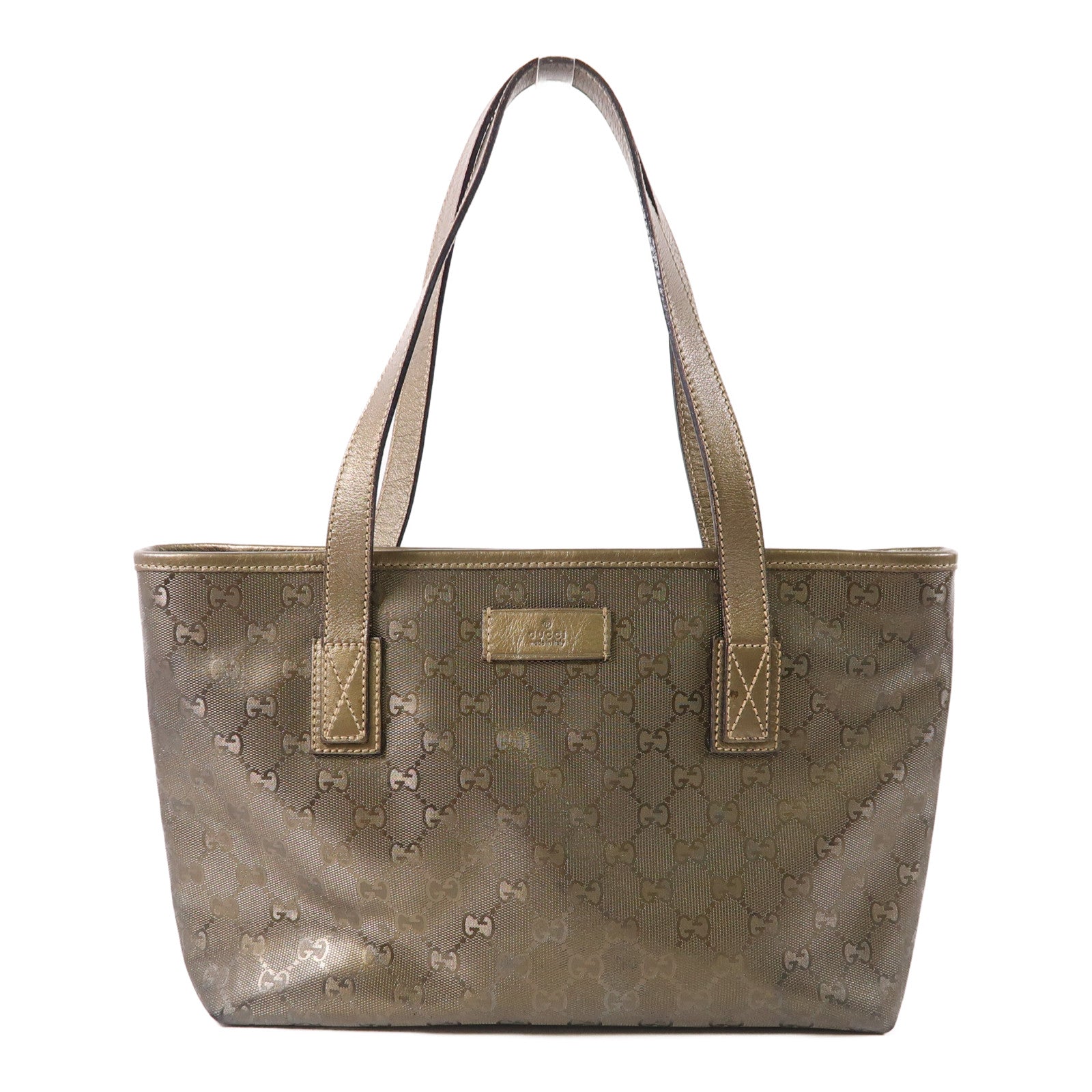 GUCCI Tote Bag Coated Canvas Khaki