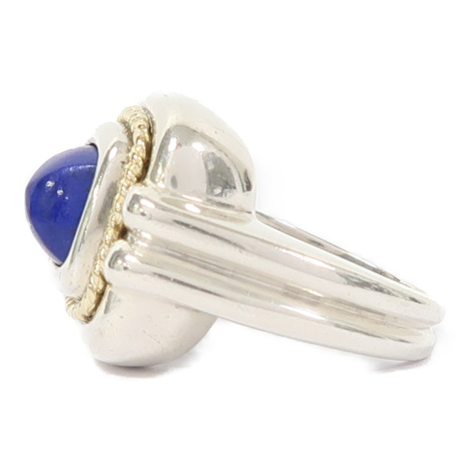 TIFFANY＆CO 925純銀/18K金Lapis Ring戒指US#4.75