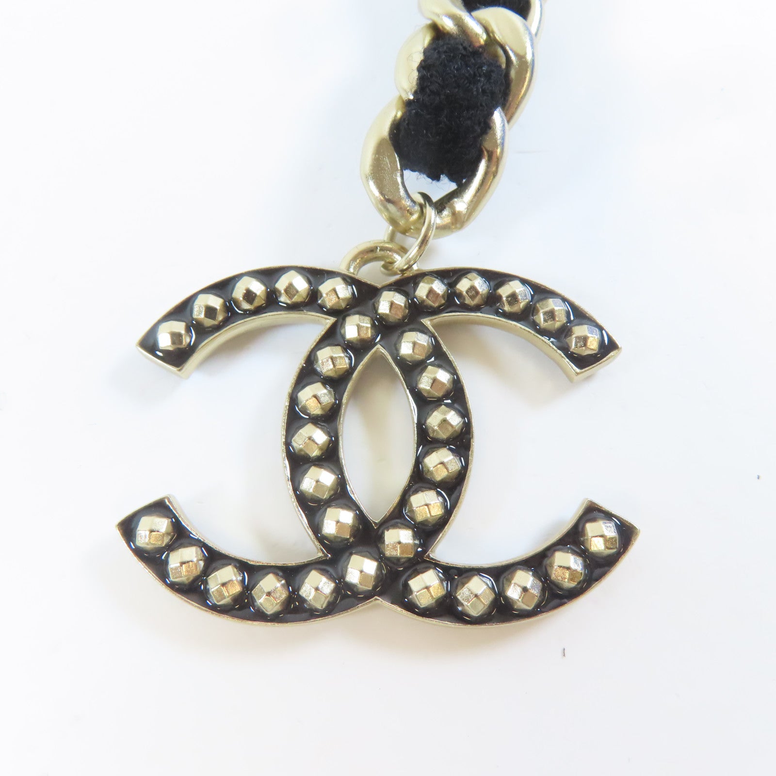 CHANEL 【激減優惠】金屬Chain Belt腰帶黑色/金色