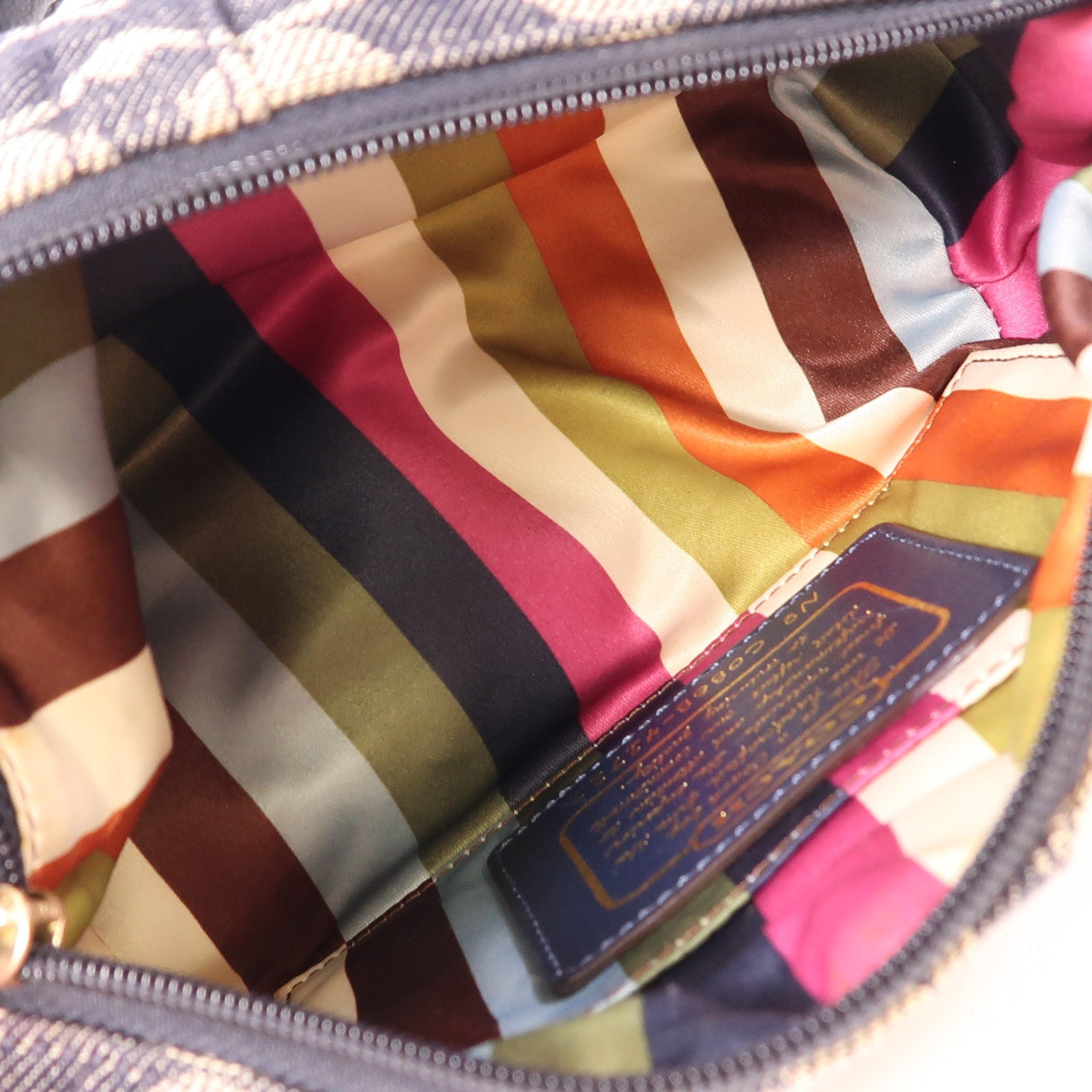 COACH GHW Hand Bag Canvas Blue