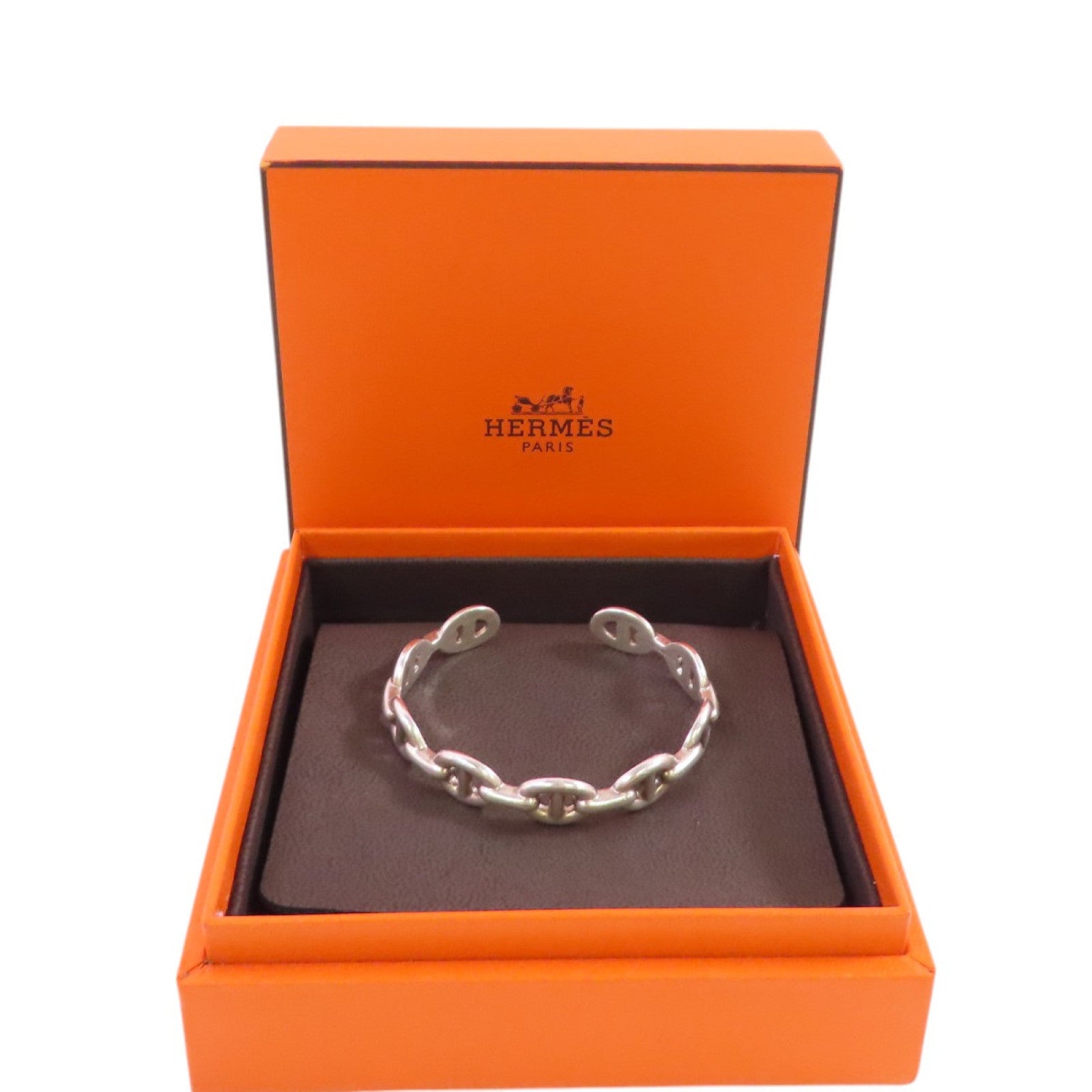 HERMES 925純銀Chaine D'ancre Enchainee Bangle手鐲