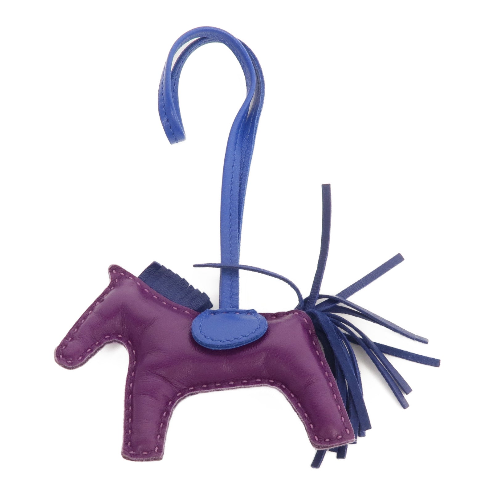 HERMES 【激減優惠】Milo皮革Rodeo PM掛飾Violet/Bleu Saphir