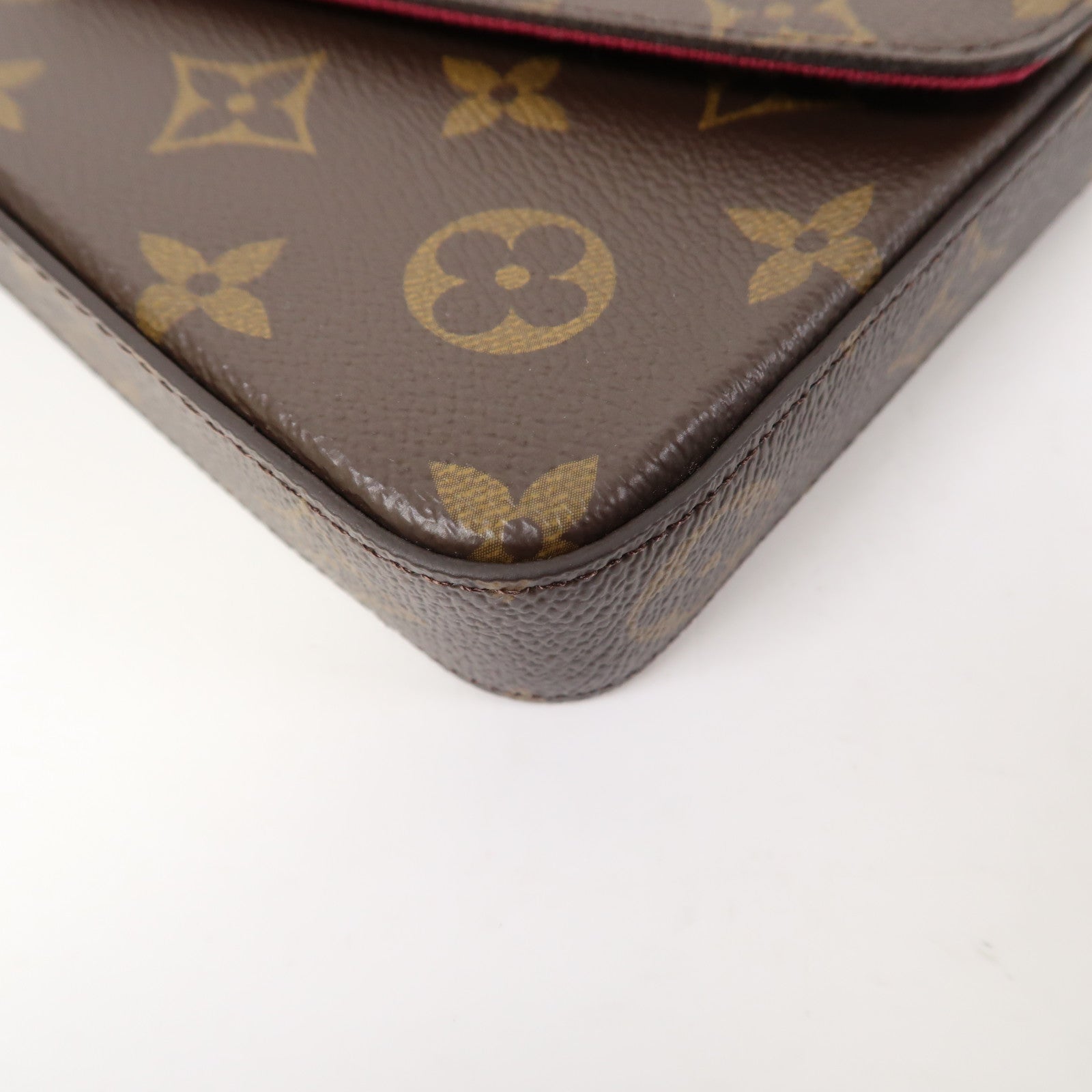 LOUIS VUITTON Monogram Pochette Felicie金扣鏈帶肩背袋啡色