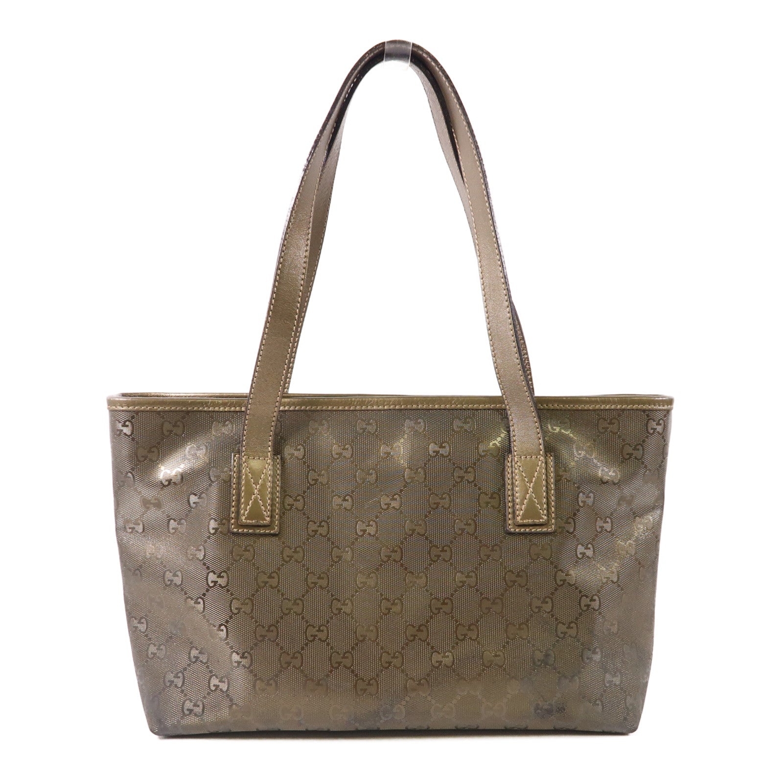 GUCCI Tote Bag Coated Canvas Khaki