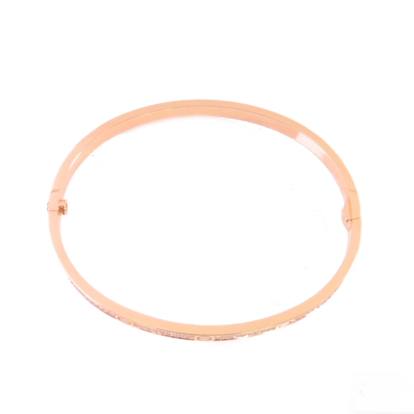 CARTIER 18K玫瑰金/鑽石Diamond Love Blaceret手鏈金色#18