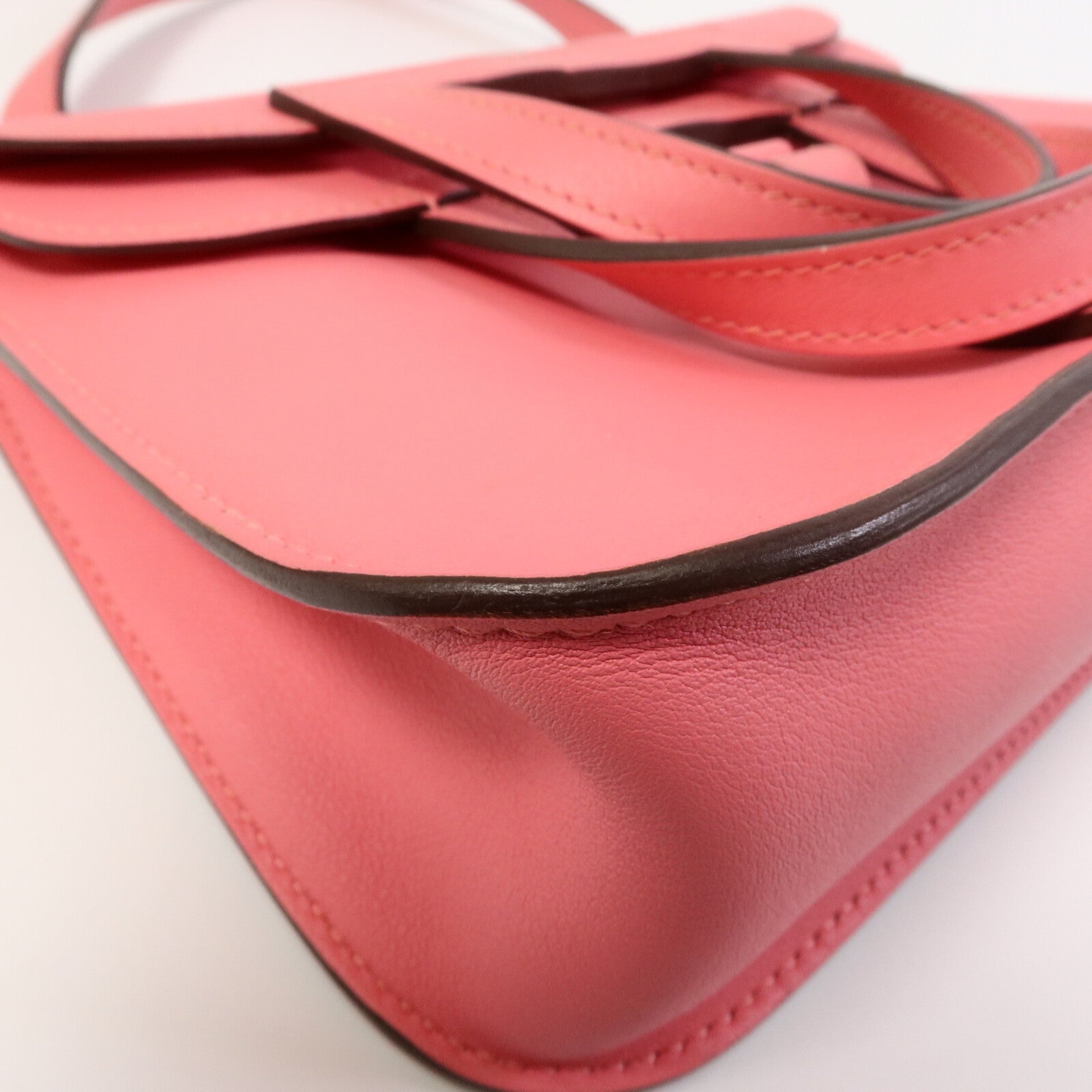 HERMES Swift皮革Mini Halzan手挽肩背兩用袋Rose Azalee