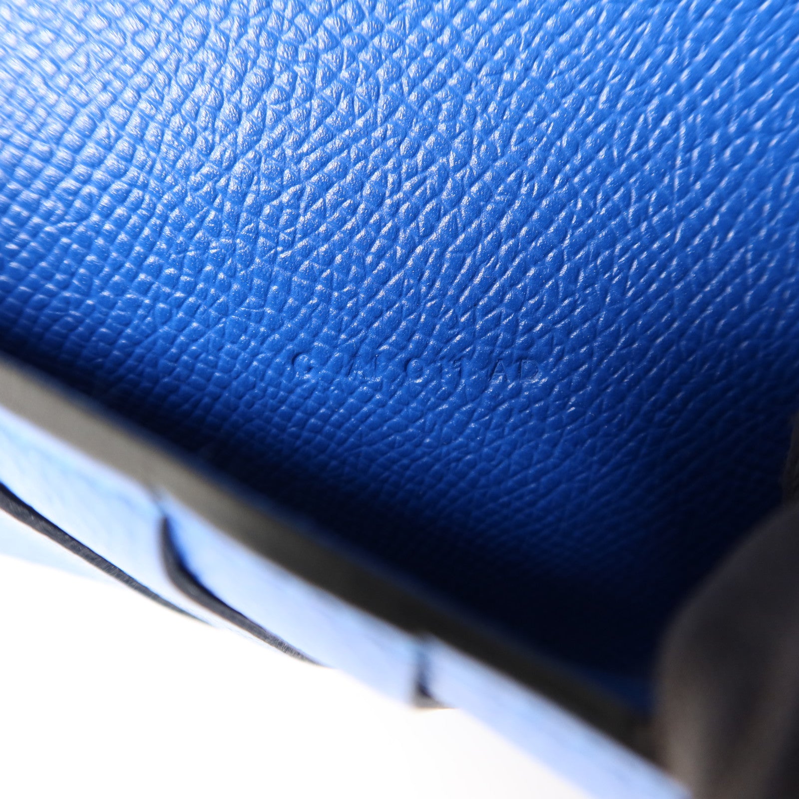 HERMES Epsom皮革Kelly Wallet銀扣錢包Bleu Encre