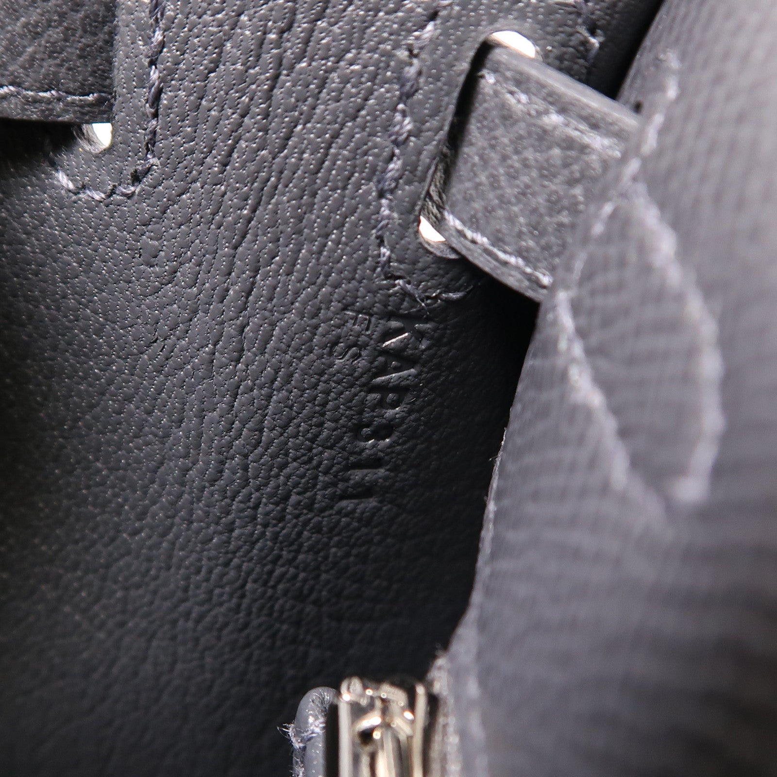 HERMES Epsom皮革Kelly 25銀扣手挽肩背兩用袋Ardoise