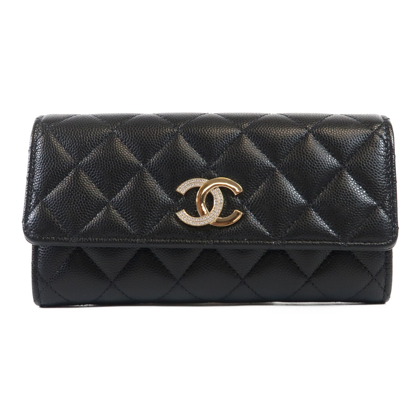 CHANEL 牛皮皮革Wallet金扣長錢包