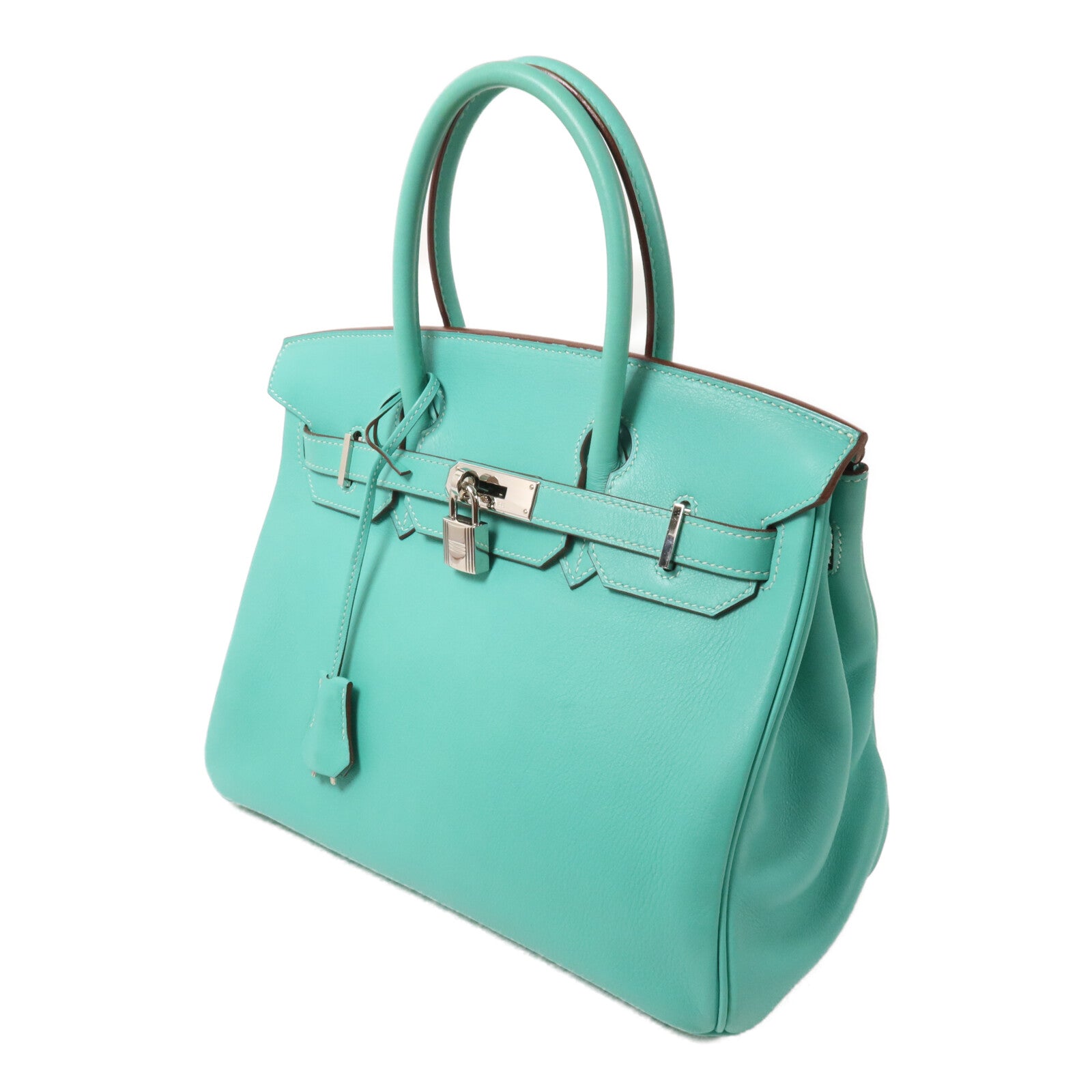 HERMES Swift皮革Birkin 30手挽袋Lagon