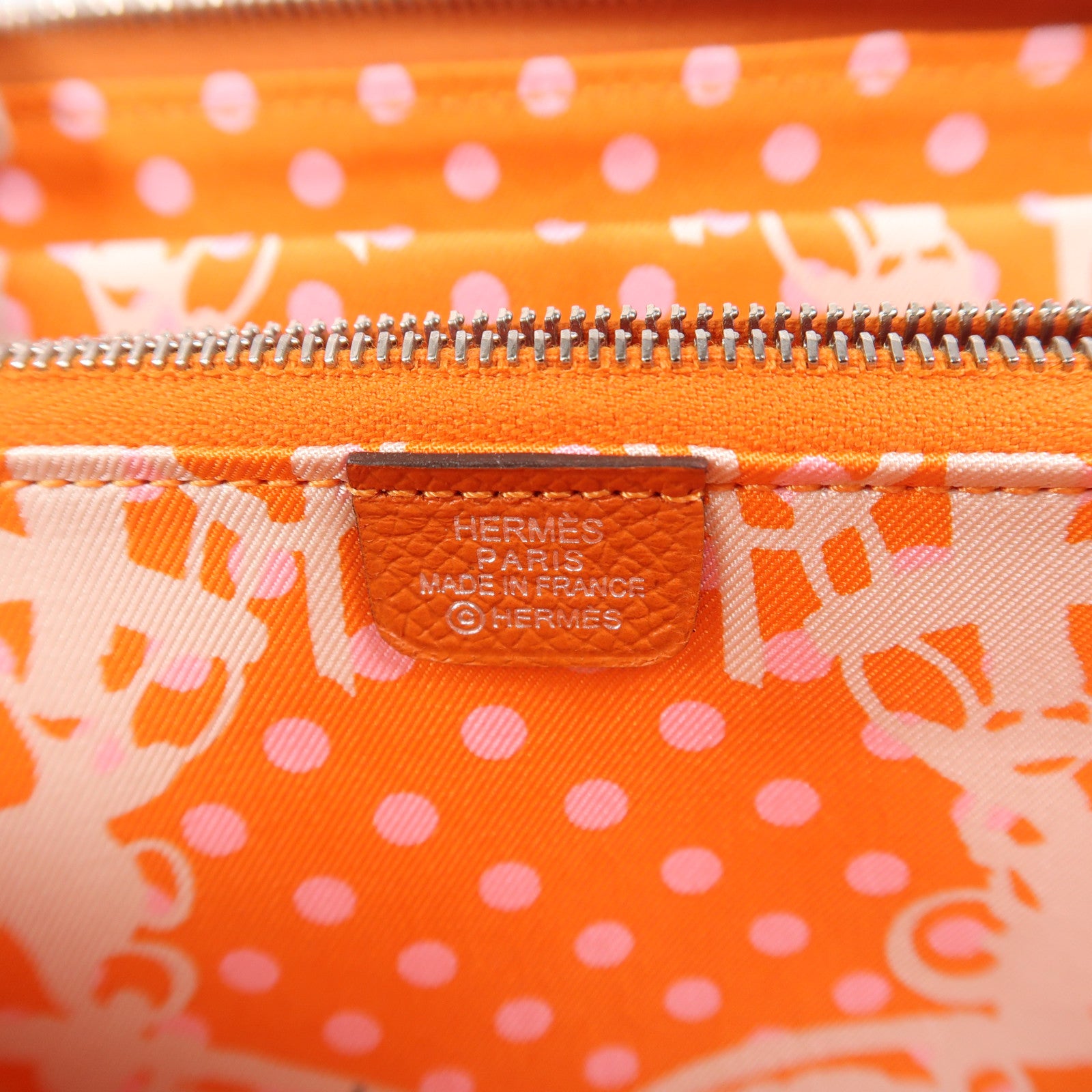 HERMES Epsom皮革Silk In Long Wallet銀扣長錢包6C Cuivre