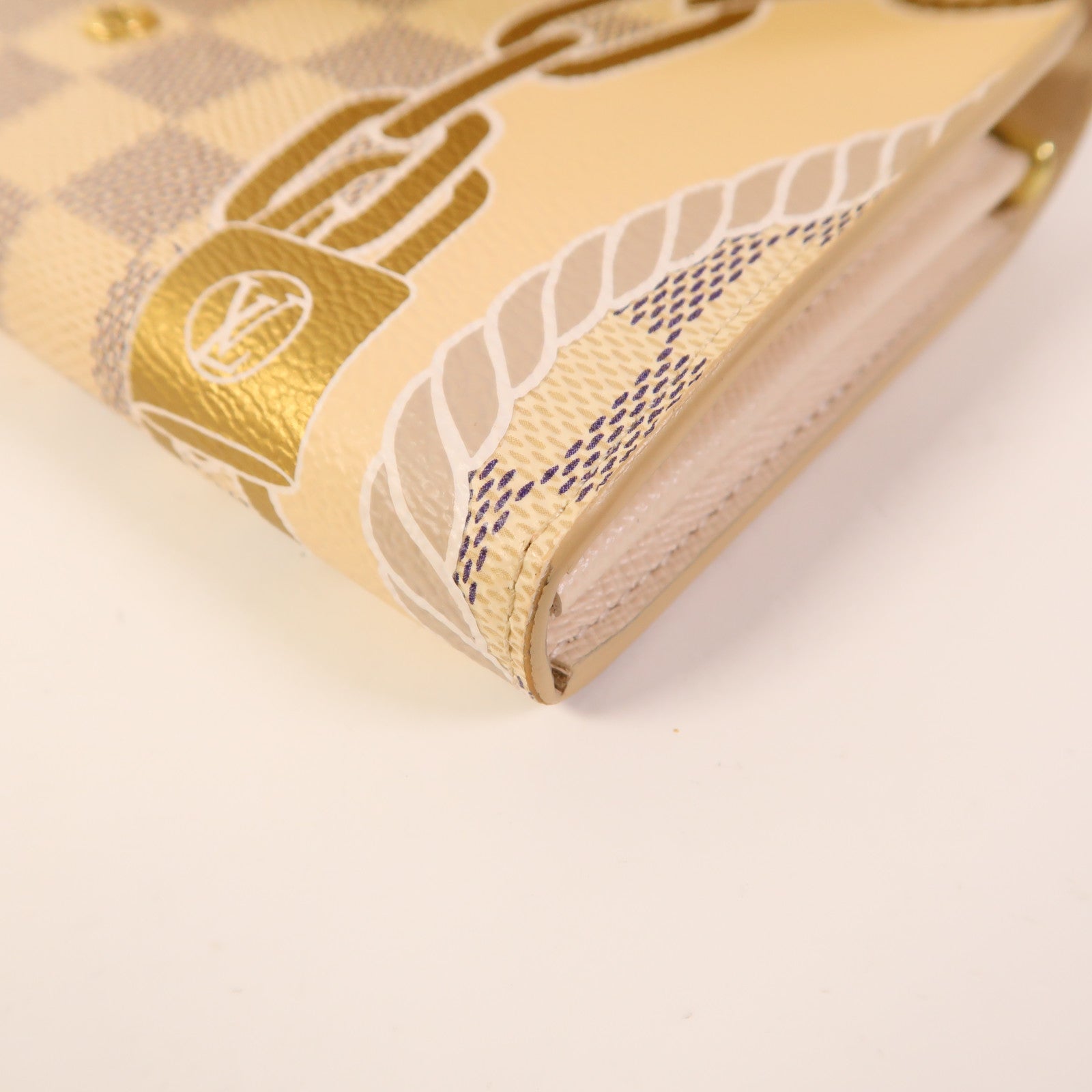 LOUIS VUITTON Damier Azur Sarah Wallet金扣長錢包